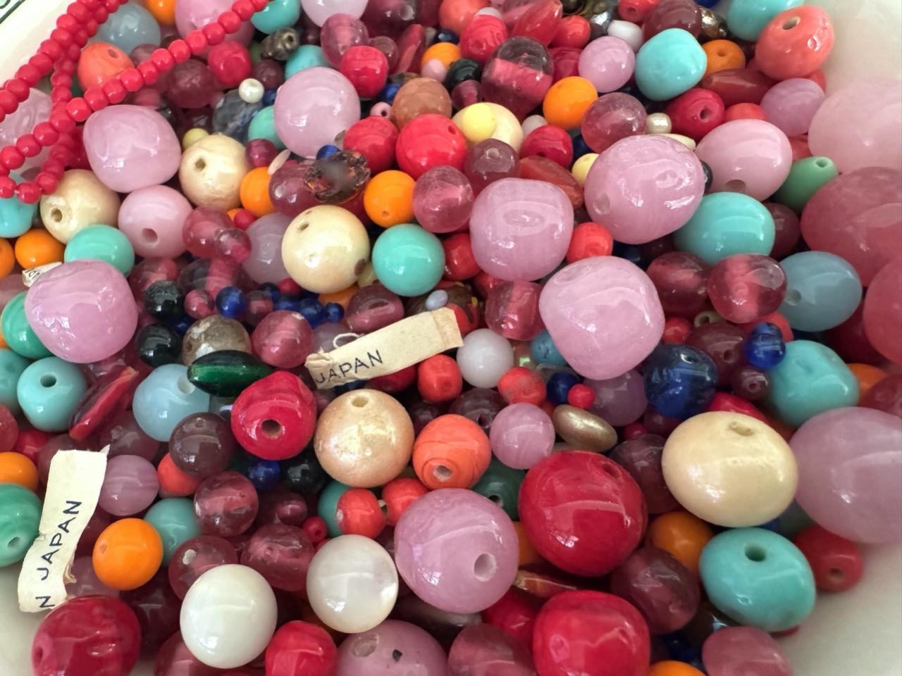 Vintage Cherry Brand Glass Beads Mix Japan 2 Ounces