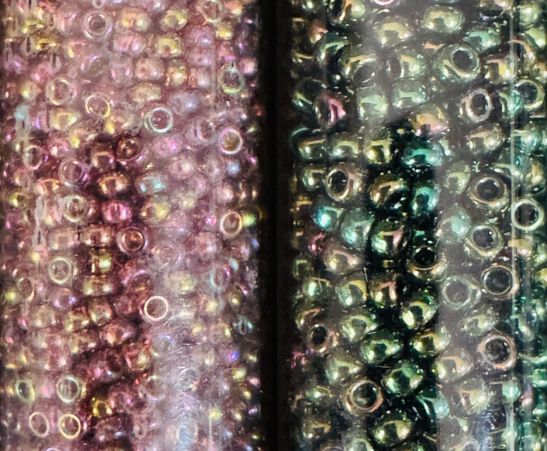Glass Seed Bead Lot 20 Tubes – Soft Metallic Pastels – Different Sizes NOS