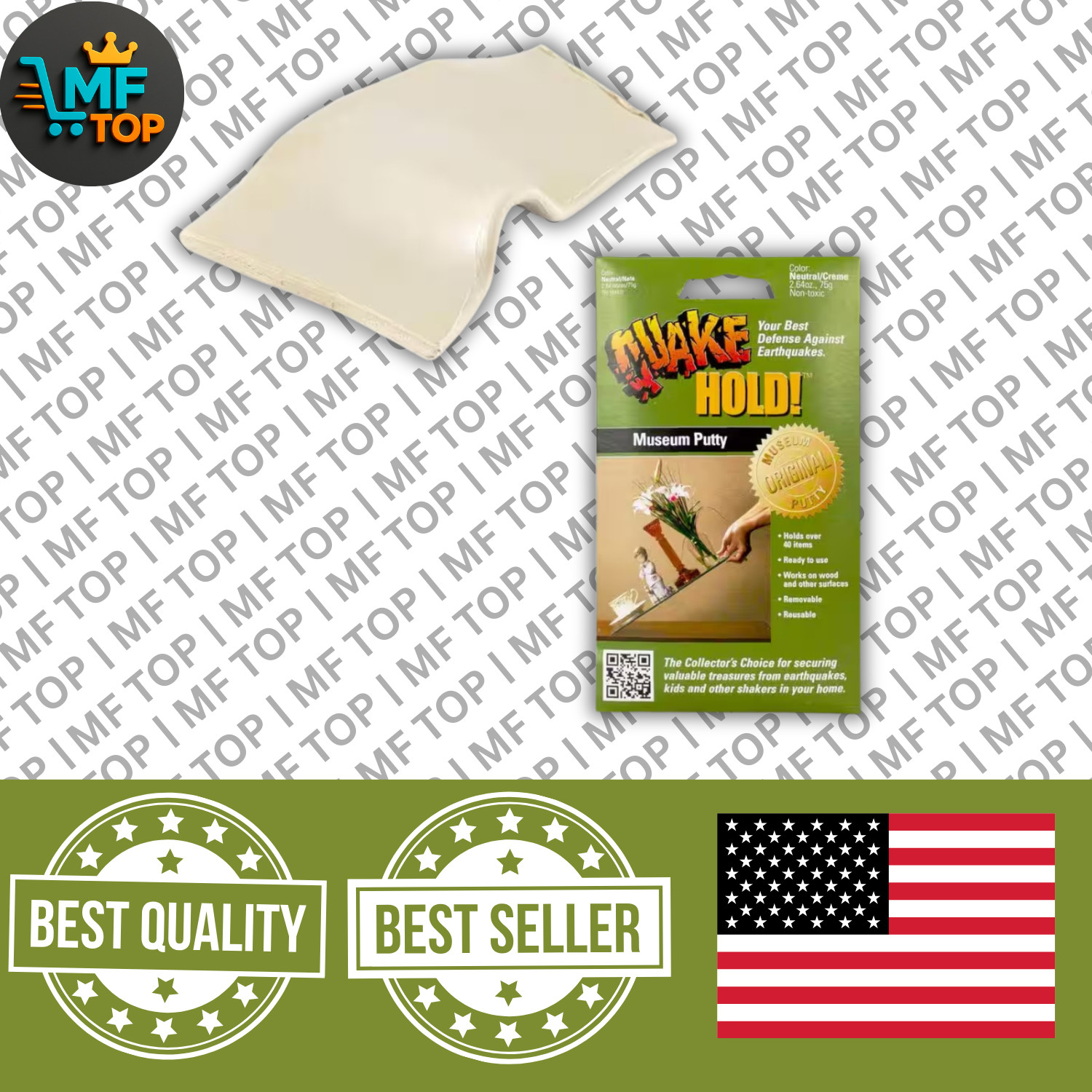 Quakehold! 88111 Museum Putty Neutral 2.64 Oz.