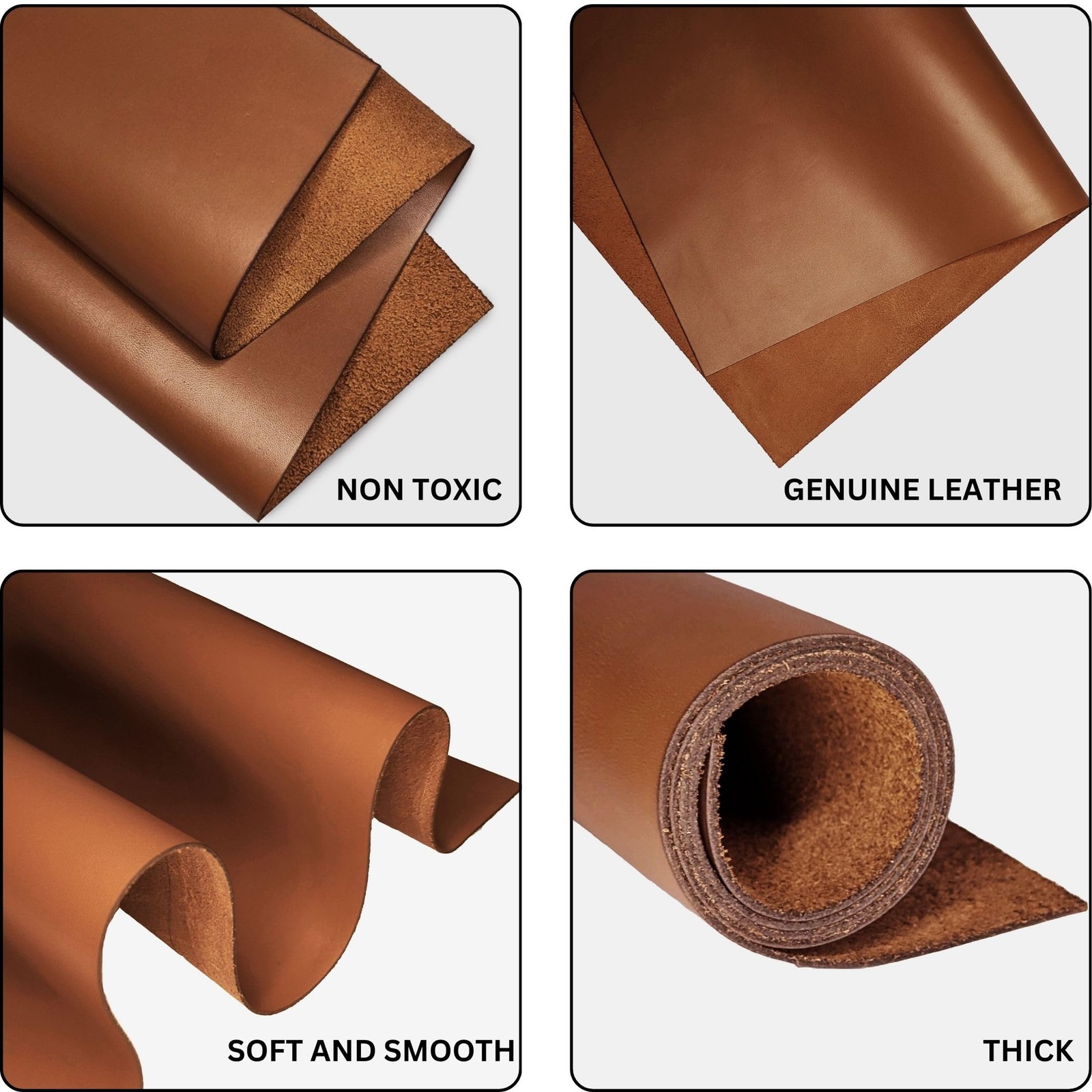 Genuine Leather Hide | 1.3-1.5 Mm Thick | Full Grain Leather Sheet & Pieces for