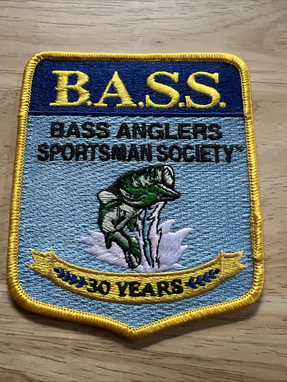 Vintage Fishing Patch – Bass Anglers Sportsman Society – 30 Years – 3 1/2″