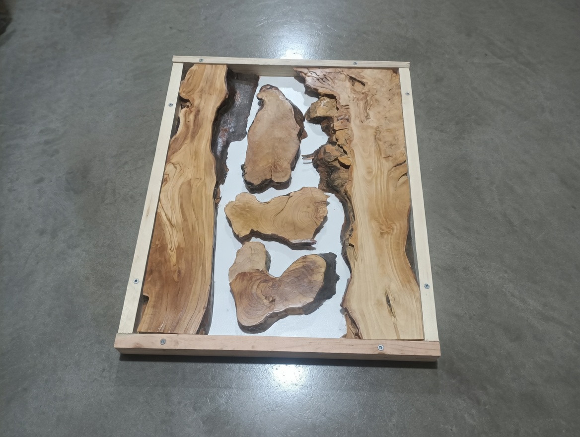 Live Edge Olive Wood Slab Set in 5 Pieces for DIY and Epoxy River Table