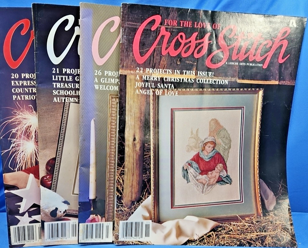 Lot of 4 For The Love of Cross Stitch Magazines Easter Christmas 4th July Fall