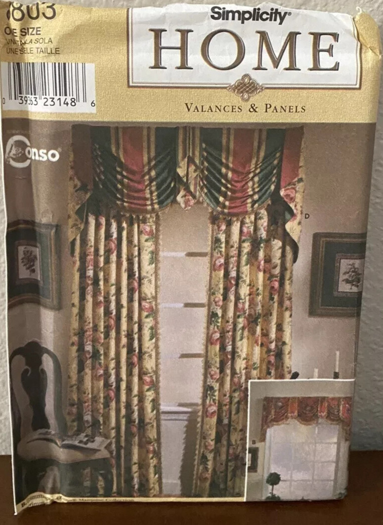 Simplicity Valance Curtains Drapery Sewing Pattern New UNCUT #8803