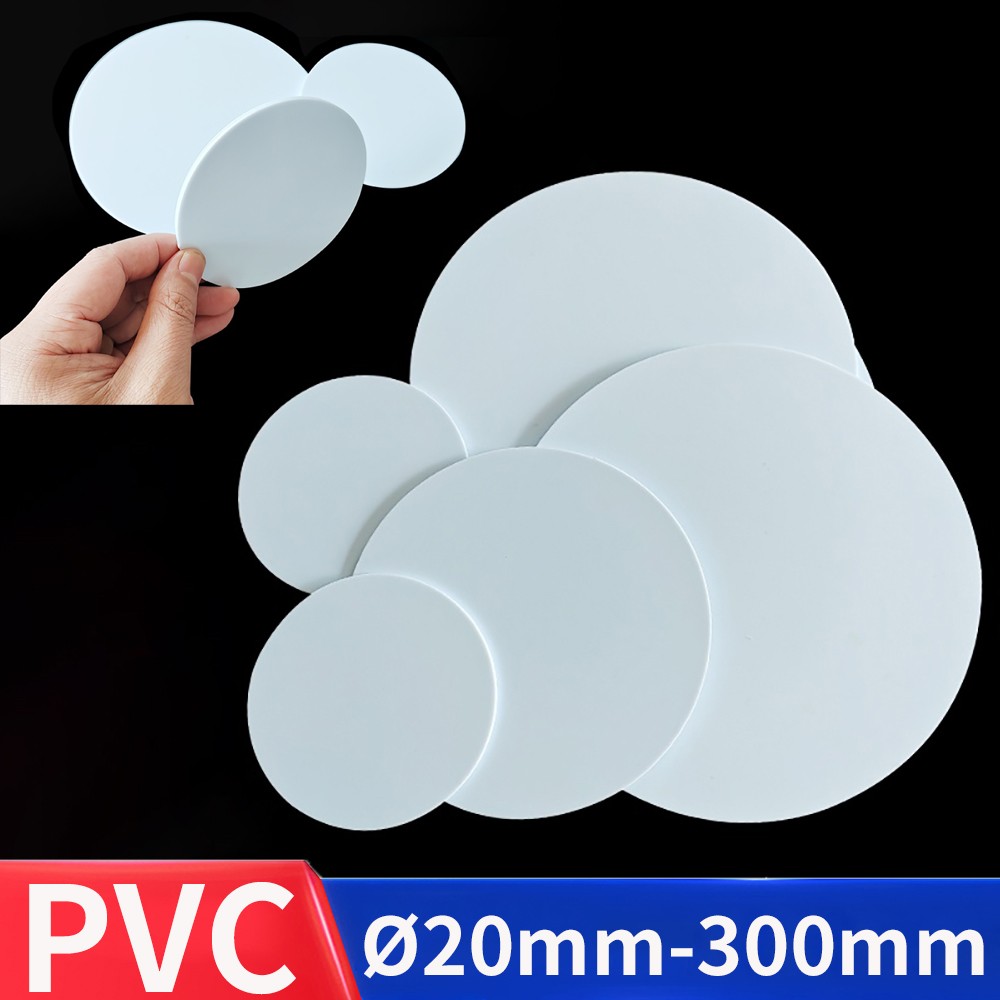 White PVC Plastic Laser Cut Circle Discs Various Custom Size Cut Thick 3mm-30mm
