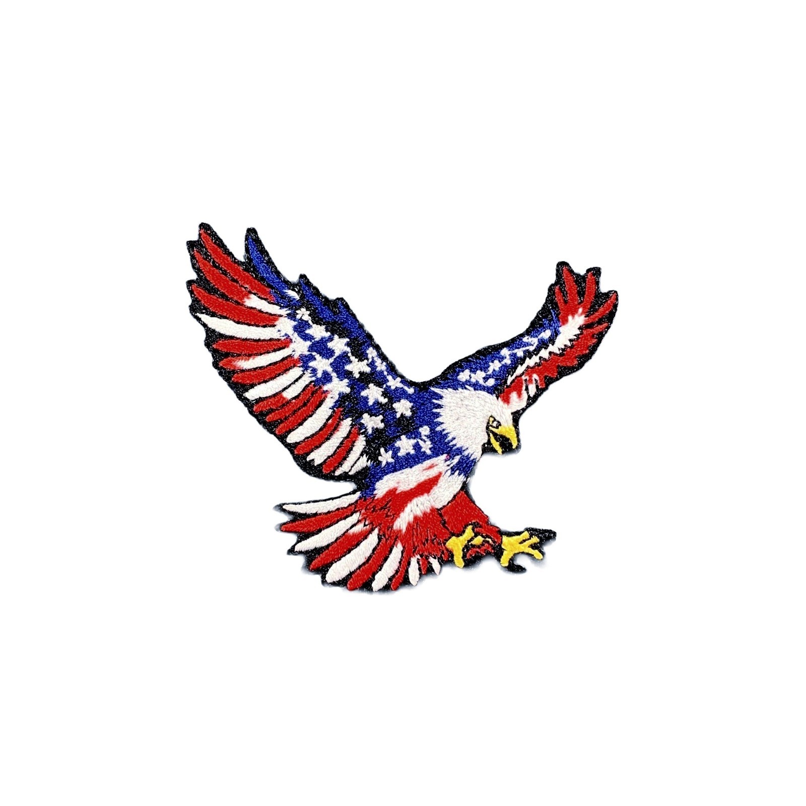 USA Flag Eagle Applique Patch – Embroidered Stars & Stripes American Bird Badge