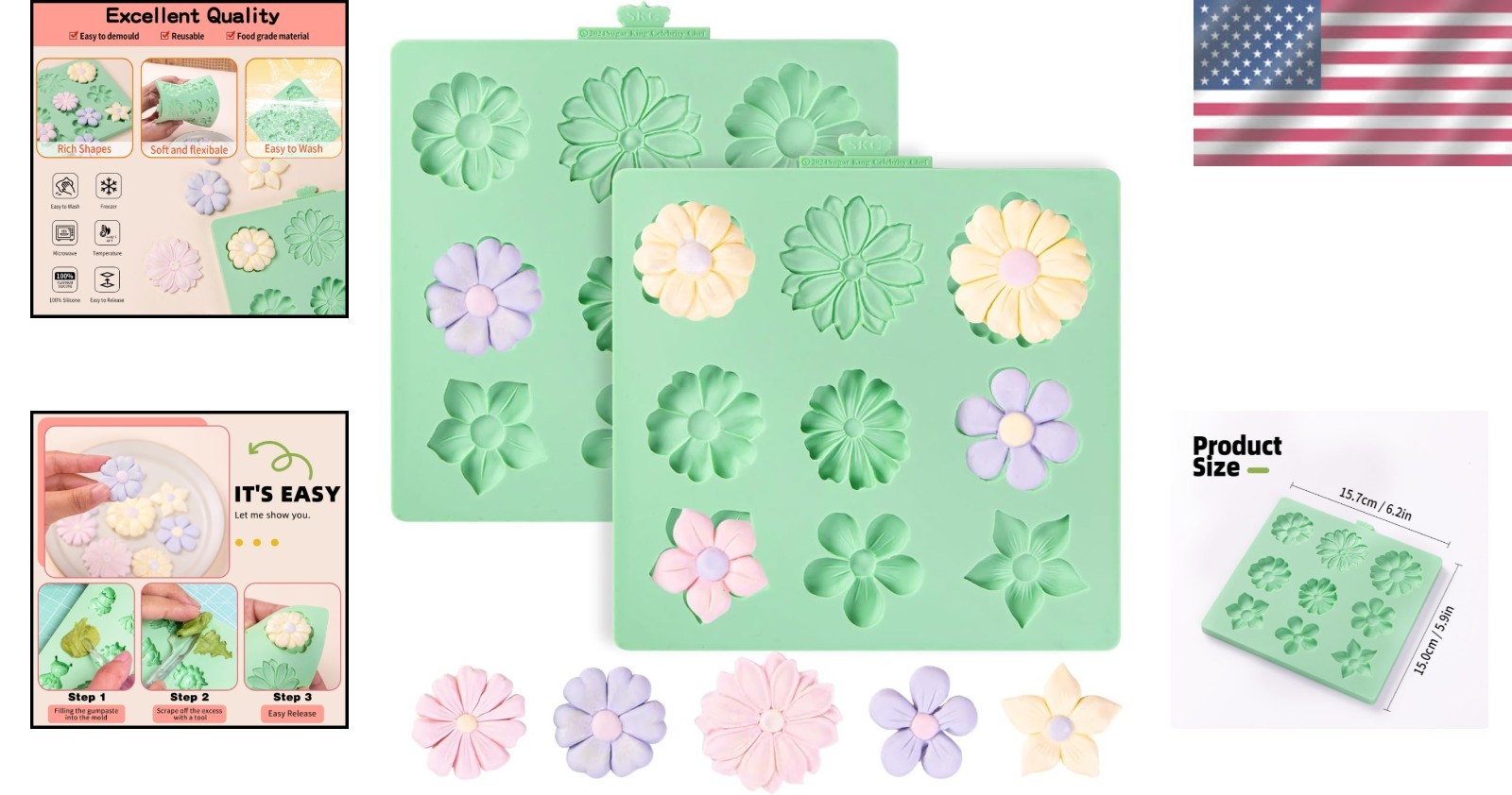 Temperature-Resistant Flower Silicone Molds – Perfect for Creative Cakes & Gifts