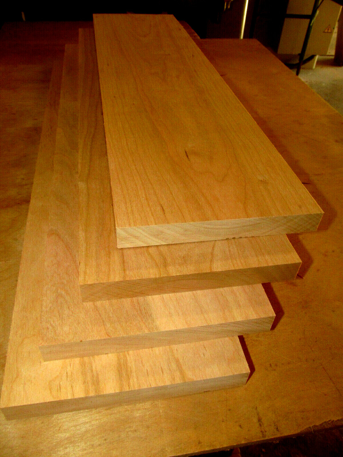 4 PIECES KILN DRIED 4/4 FAS FINISHED S4S CHERRY LUMBER WOOD 24 X 6 X 3/4″