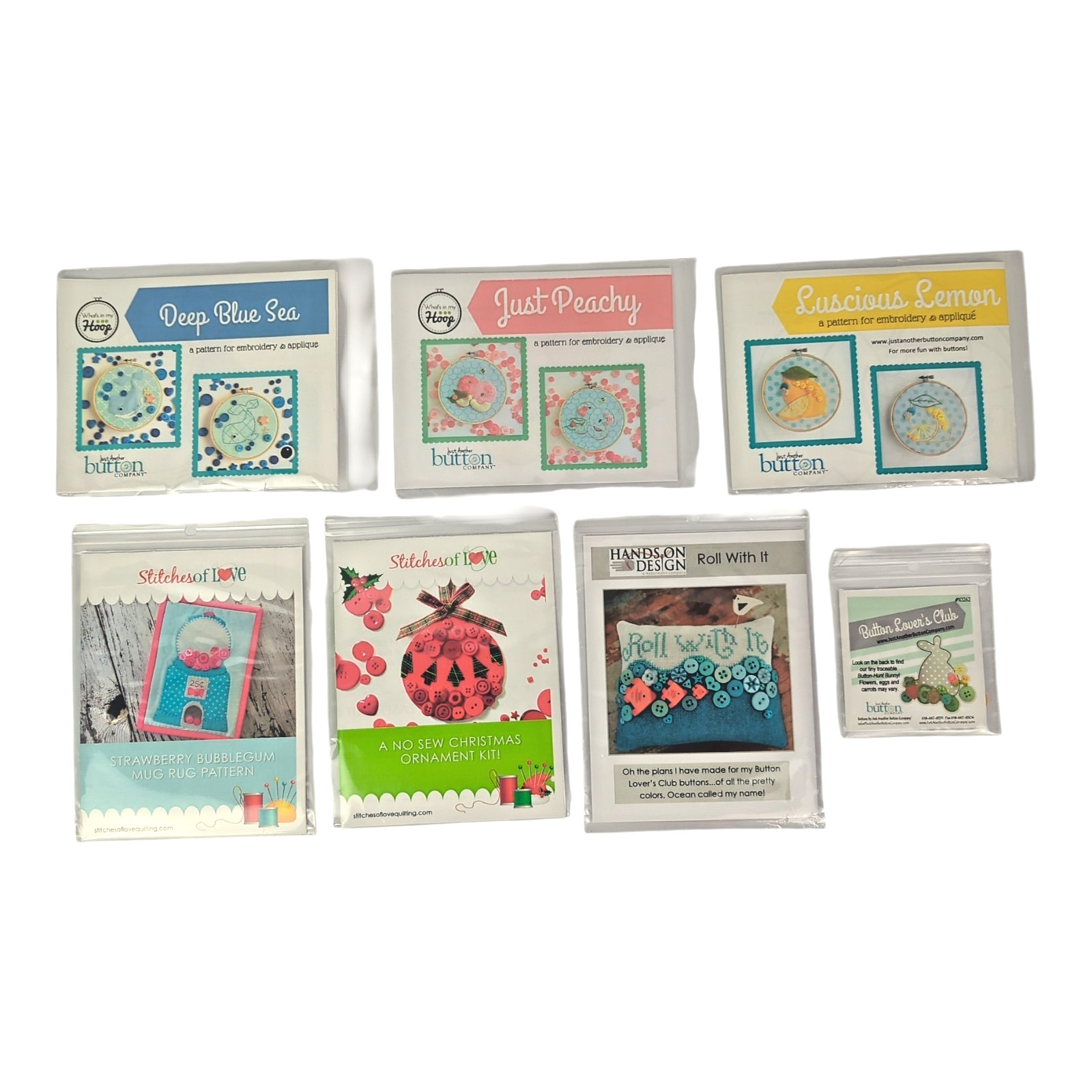 Just Another Button Company Lot of 7 Mini Kits w/Buttons | Christmas Easter More
