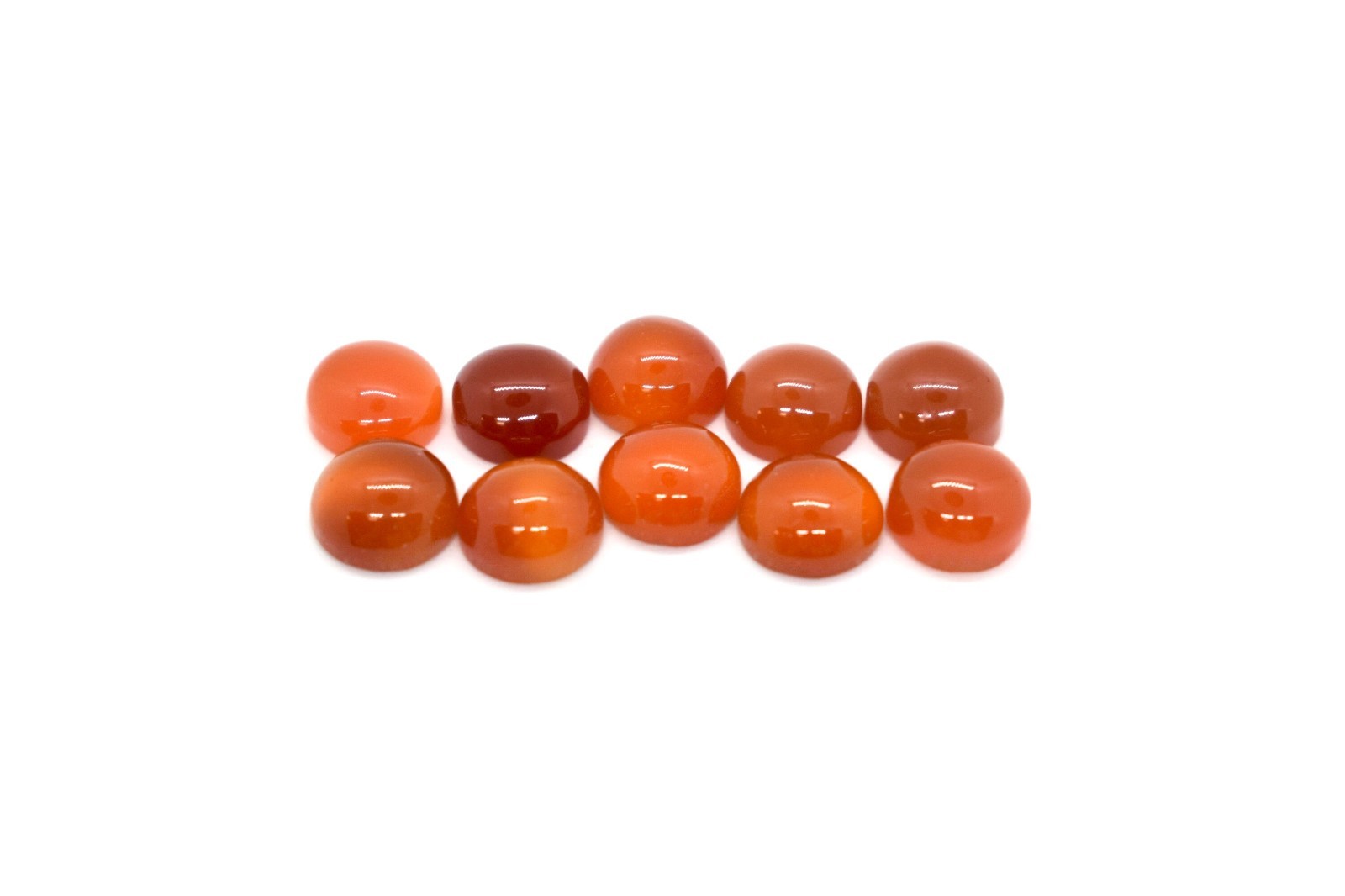 Carnelian (Dyed/Heated) Round Flat Back Gemstone Cabochon, 4mm or 6mm, 1 pc.