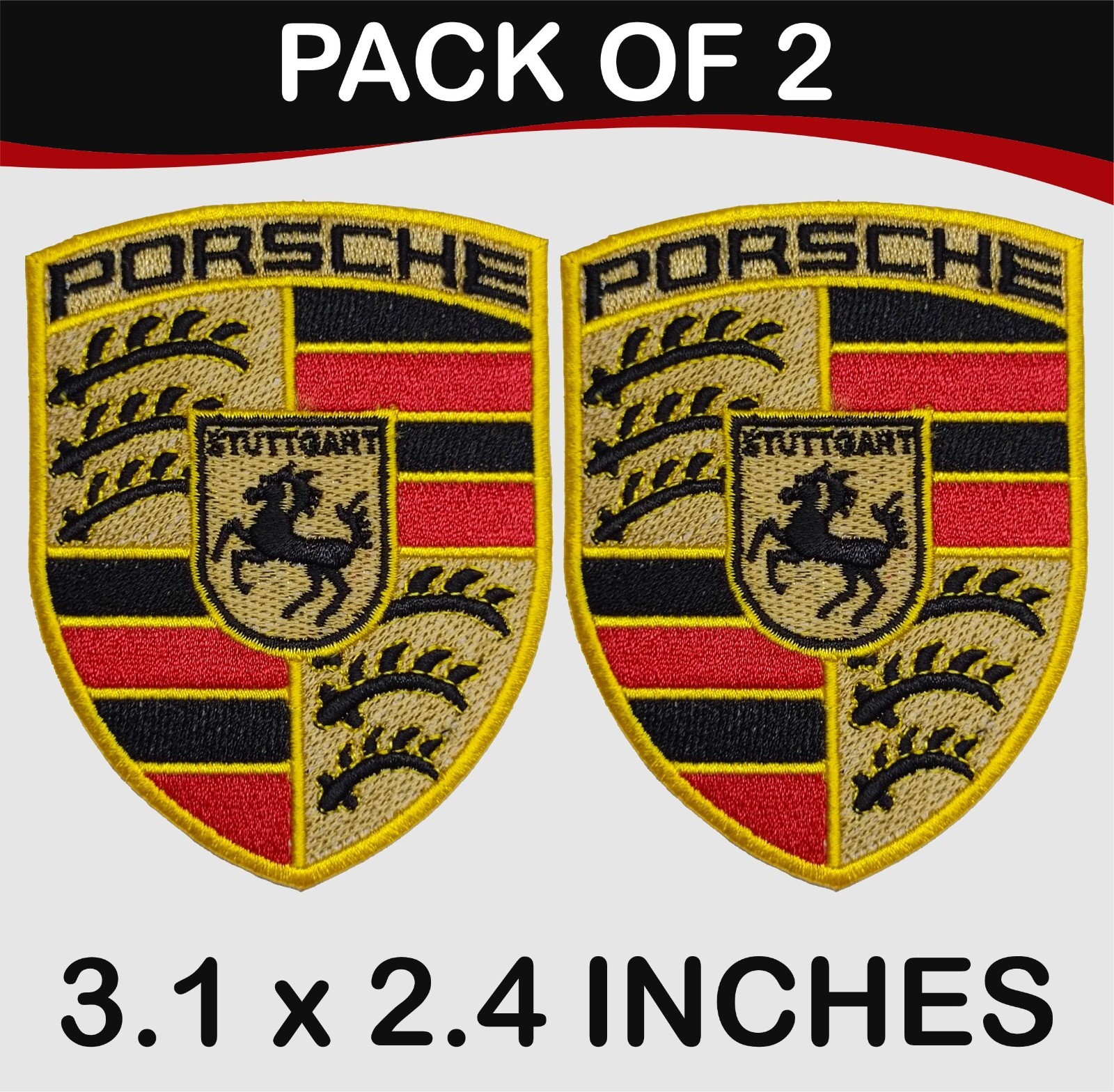 Pack Of 2 Sports Car Racing Brand Logo Iron On Patch-Sew Patch-Embroidered Patch