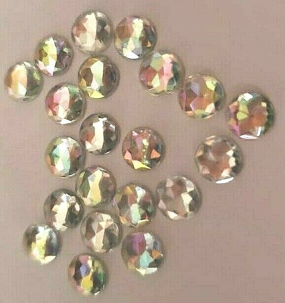 CraftbuddyUS 100pc Acrylic 10mm Flatback AB Clear Round Rhinestone Crystal Gems