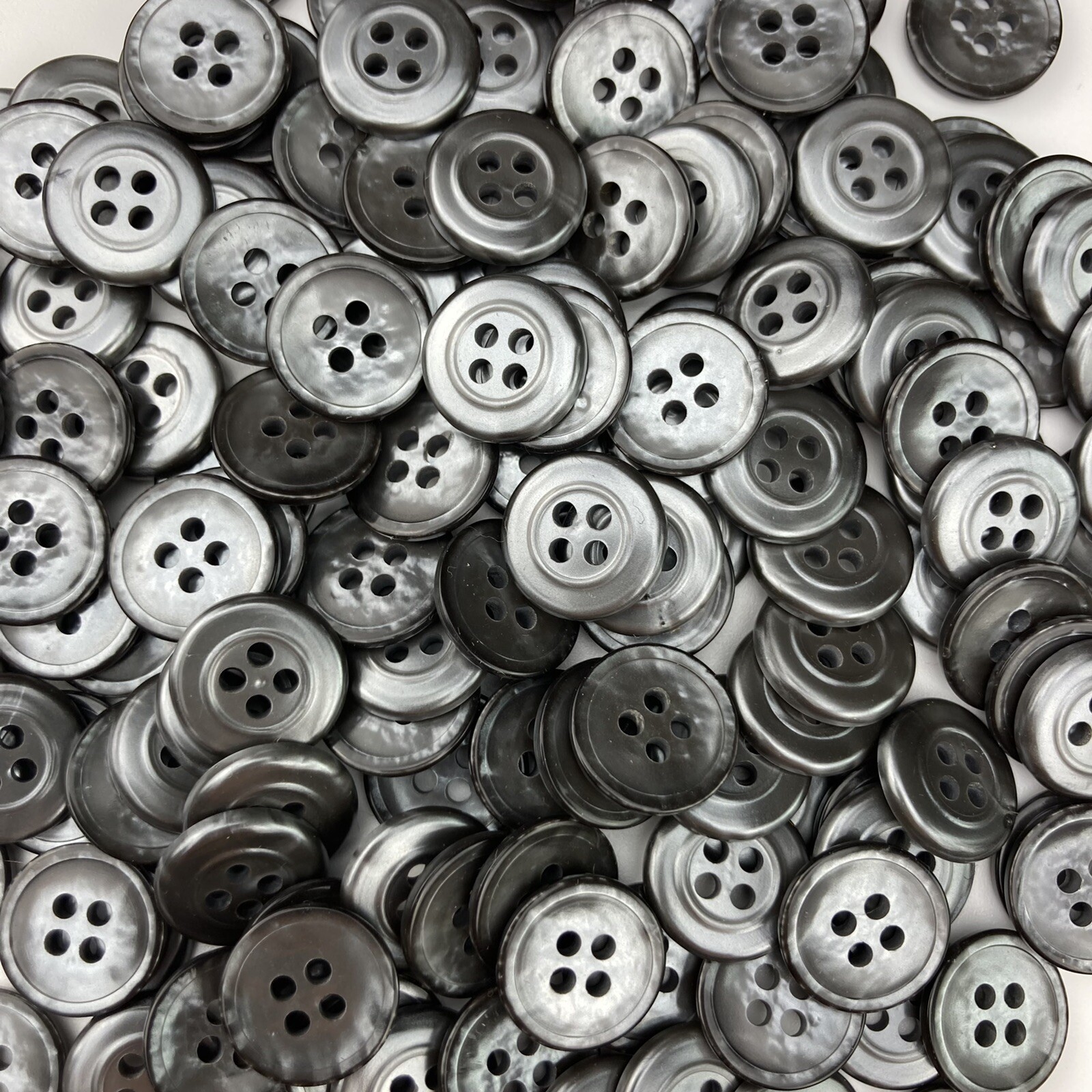 Vintage Smoke Gray 4 Hole Shirt Buttons Size 17mm 1 Gross (144 Pieces)