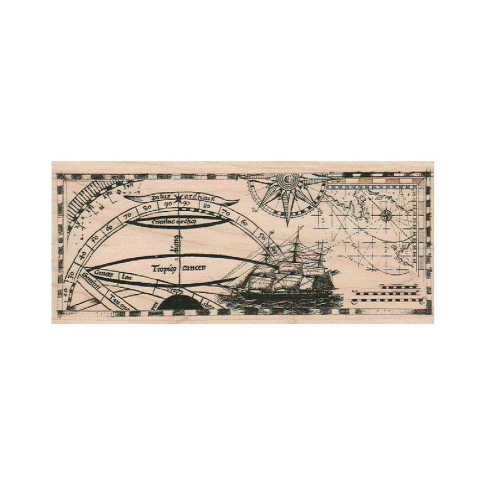 Nautical Collage RUBBER STAMP, Ship Stamp, Travel Stamp, Transportation Stamp