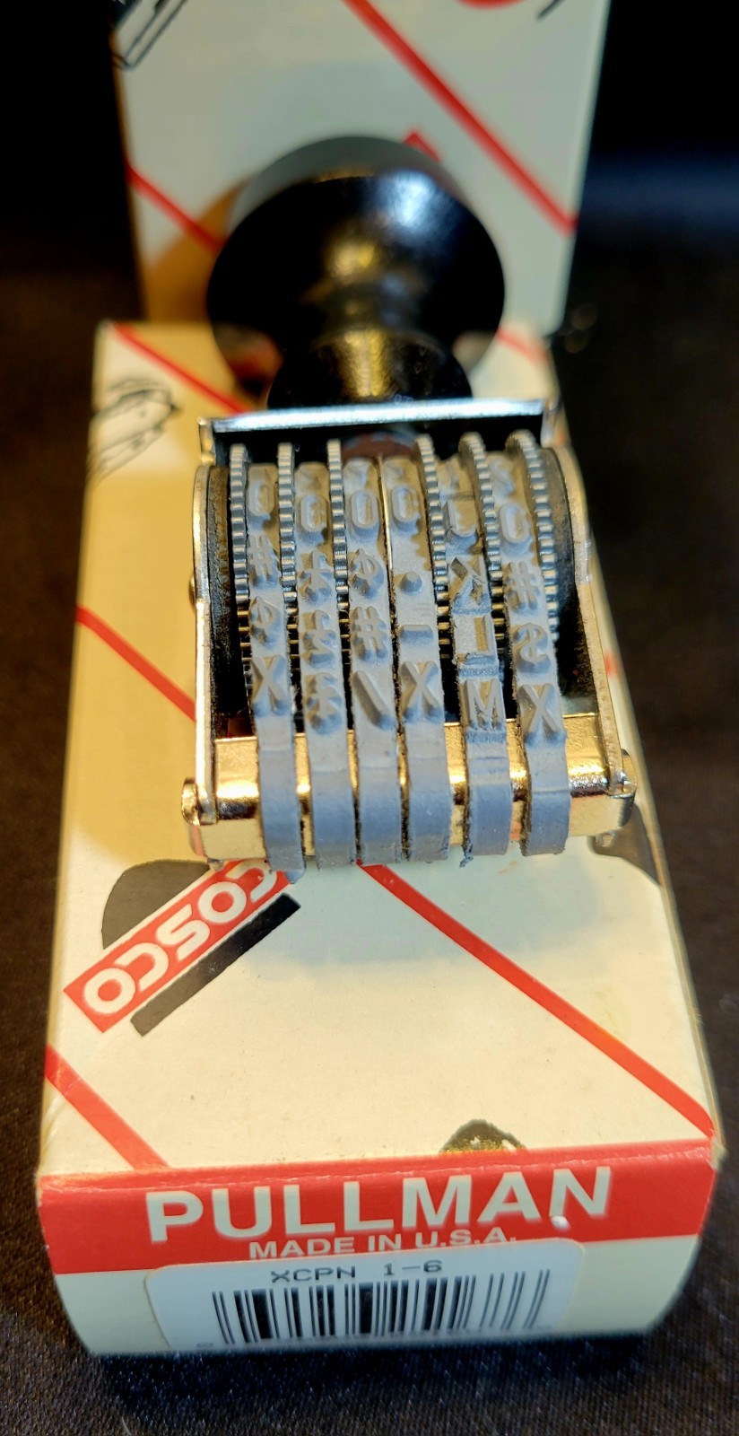 Vintage Cosco Pullman Heavy Duty 6 Diget Rubber Stamp New Old Stock!