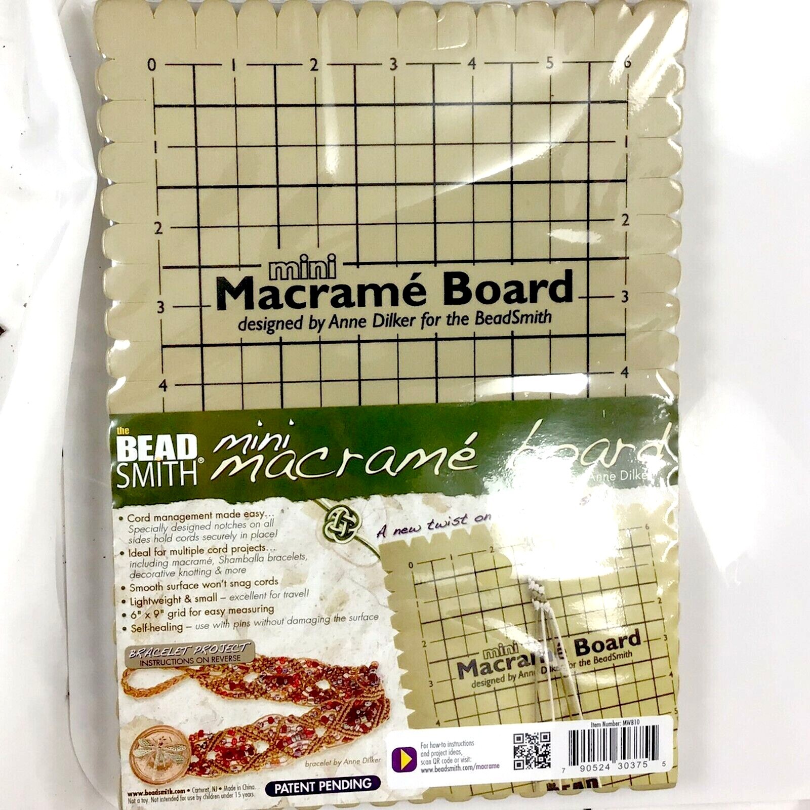 Beadsmith MACRAME BOARD MINI – 7.5×10.5″ for DIY Craft Jewelry Free Shipping