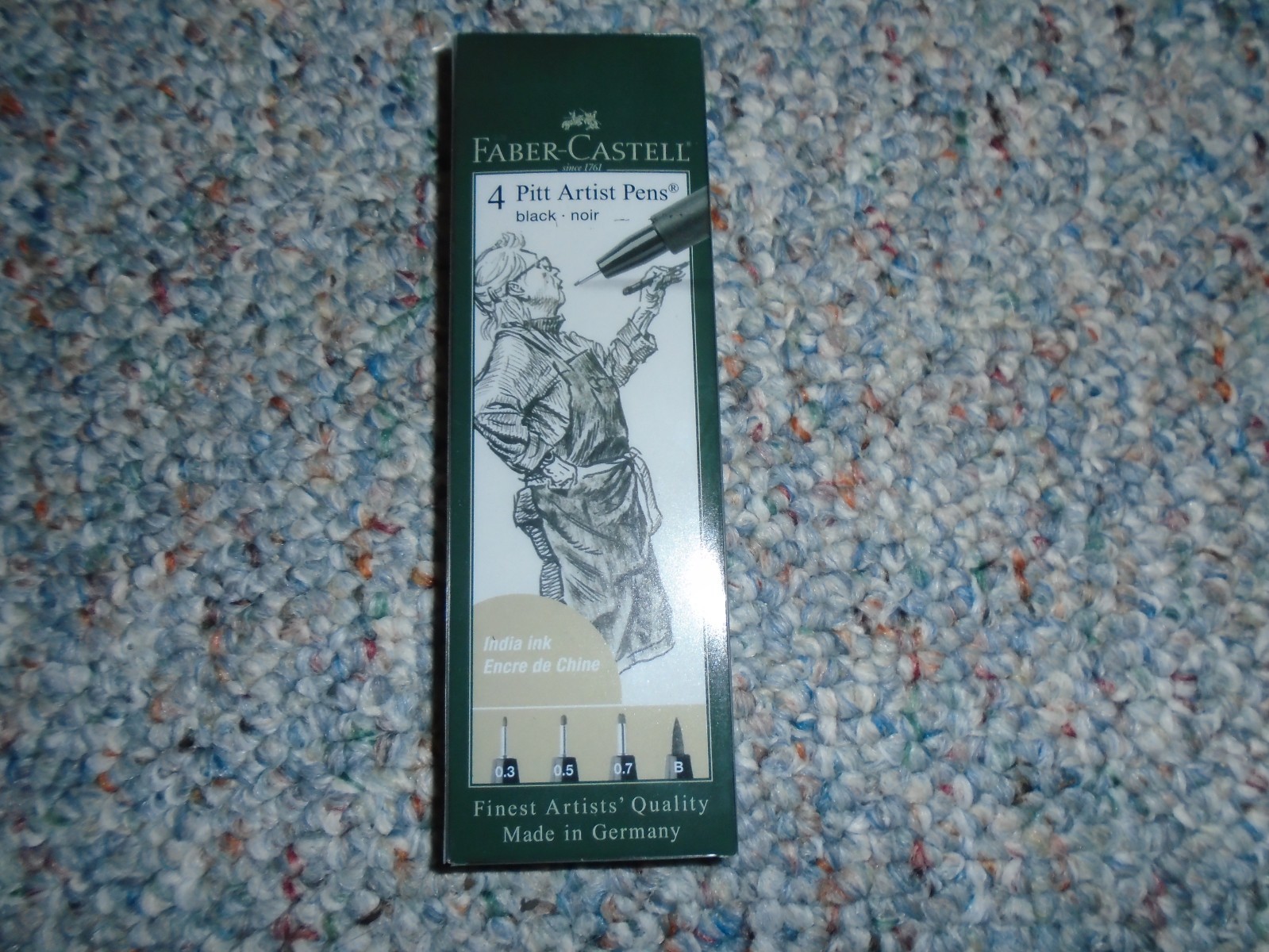FABER CASTELL – 4 PITT Artist Pens Black Fineliner Drawing Set Pack – S F M B