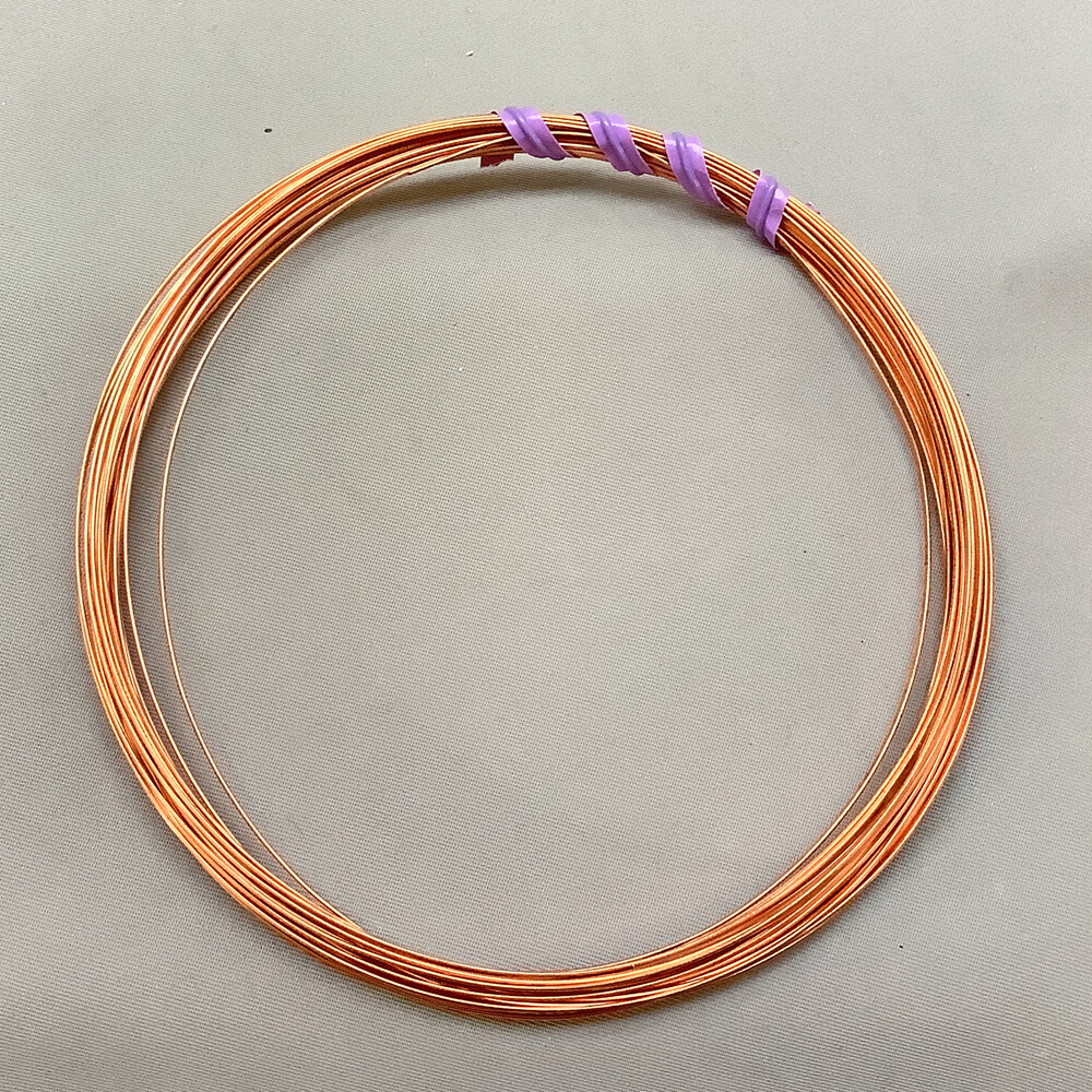 Solid Copper 18 Gauge Half Hard Half Round Jewelry Wire Q25 Feet per Pkg