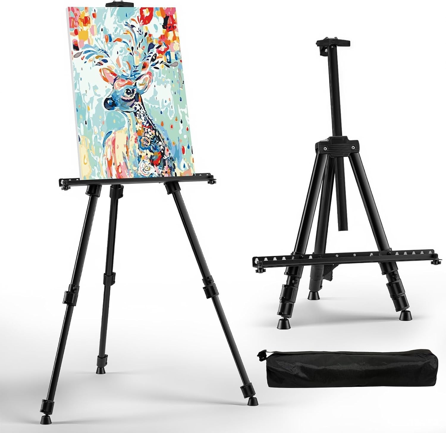 HeavyDuty Folding Metal Art Easel 66 Inch Adjustable for Painting Display