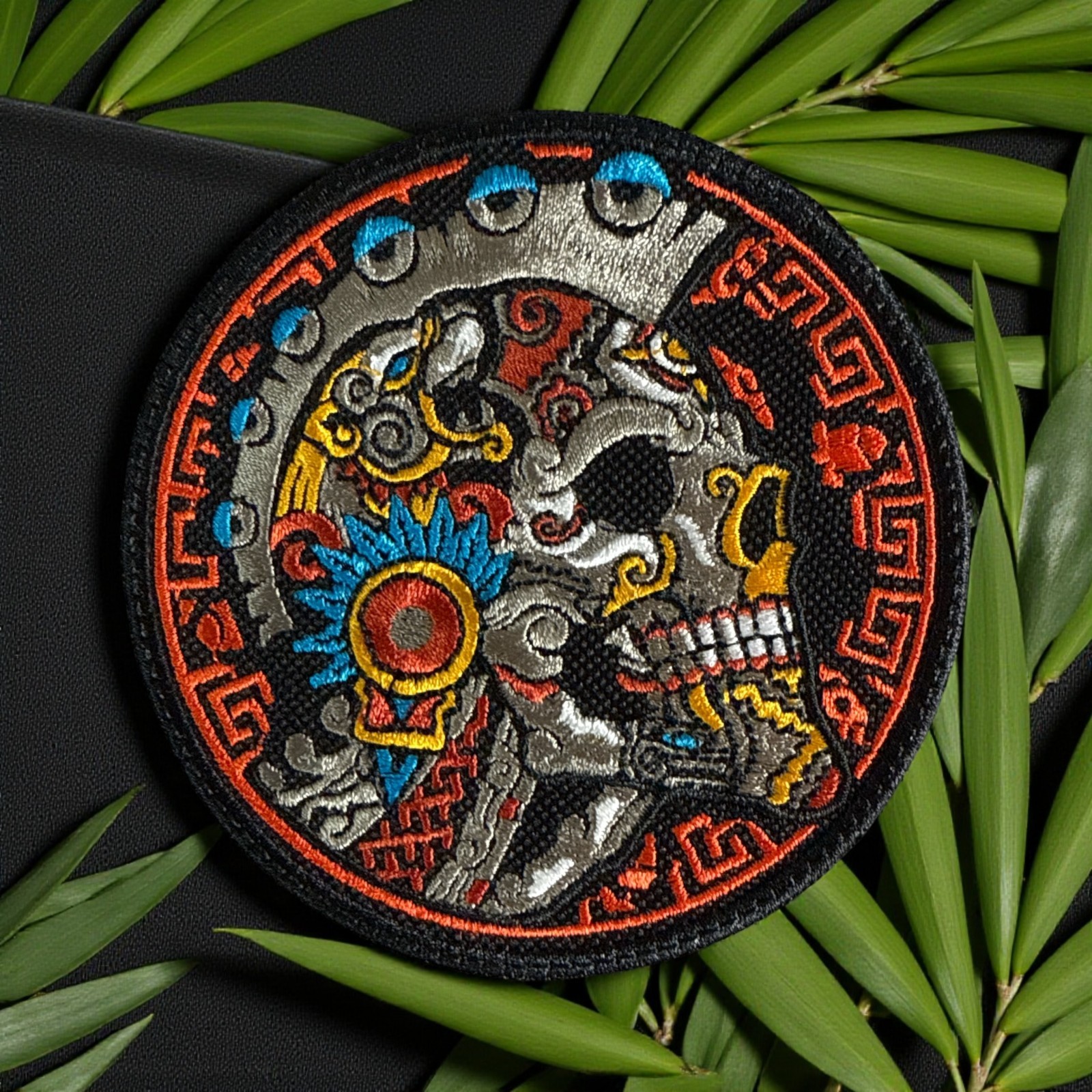 Aztec-Skull Embroidery Patch 4.07″ X 4.07″-7″ X 7″-10″ X 10″