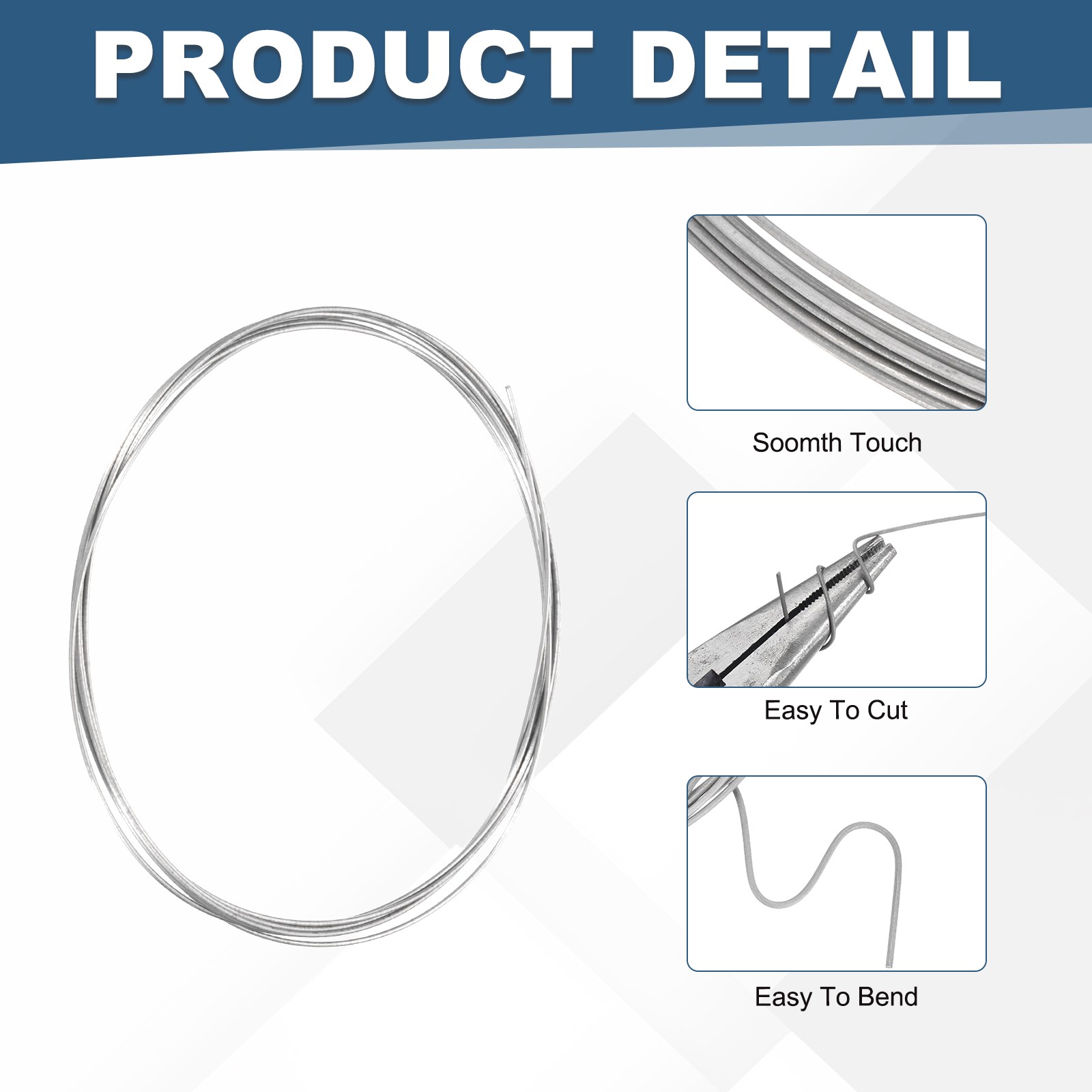 Titanium Wire, 10 Feet x 1.2mm 17 Gauge TA2 Titanium Soft Wire, Silver Tone