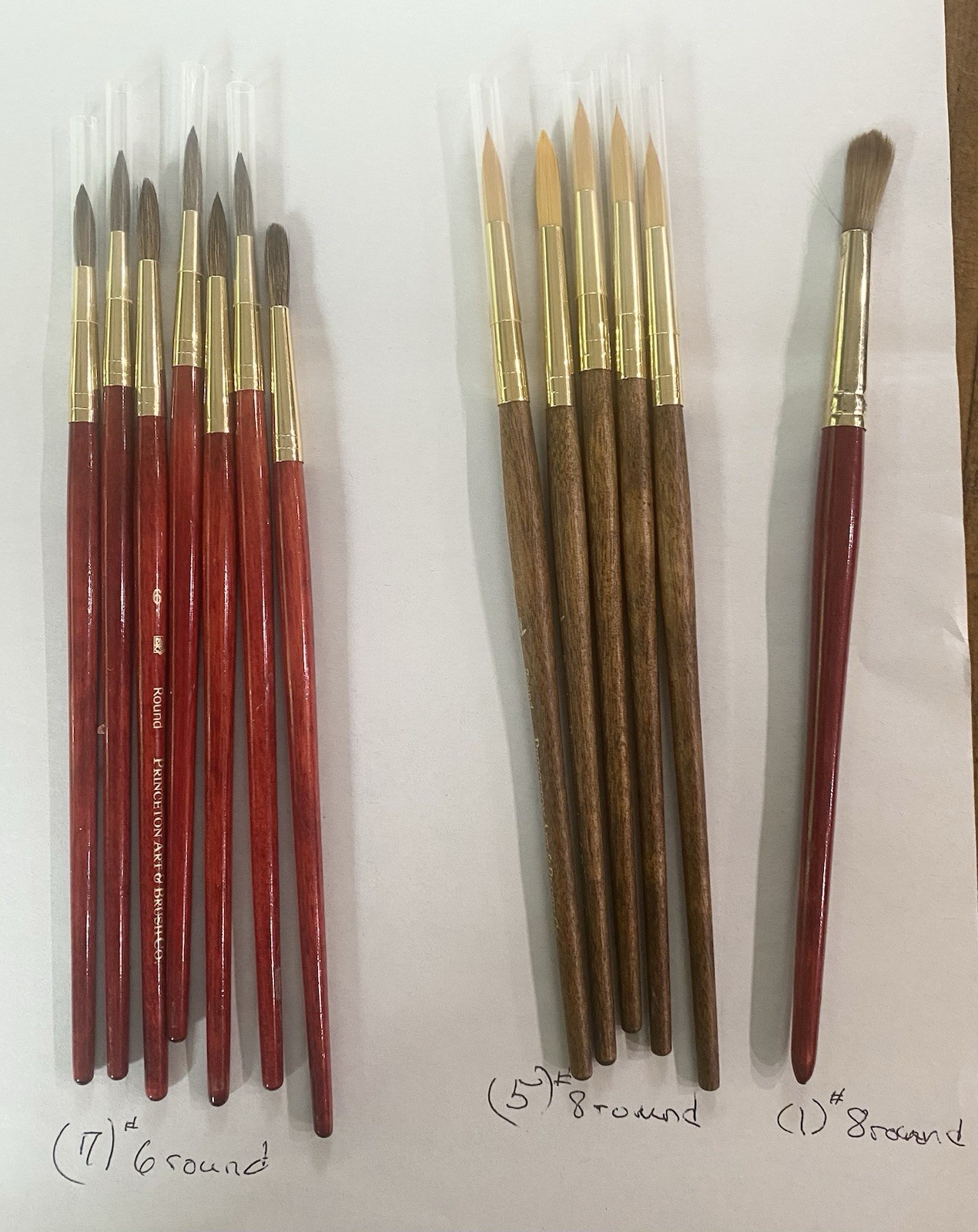 Princeton Art Brush Co. Artist Lot of 90 total Paint Brushes Round Wash
