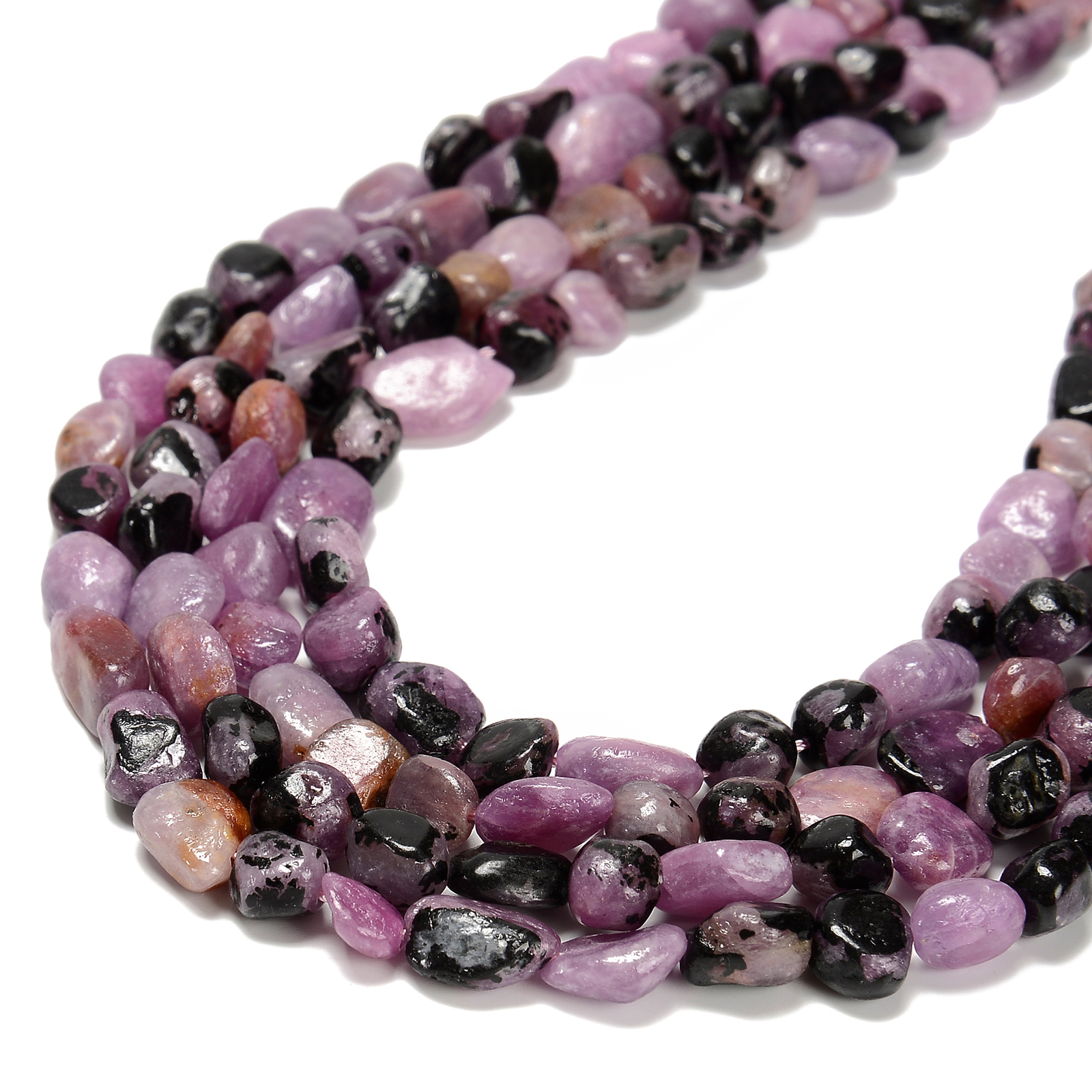 Natural Ruby Side Drill Pebble Nugget Beads Size 8-10 x 8-15mm 15.5” Strand