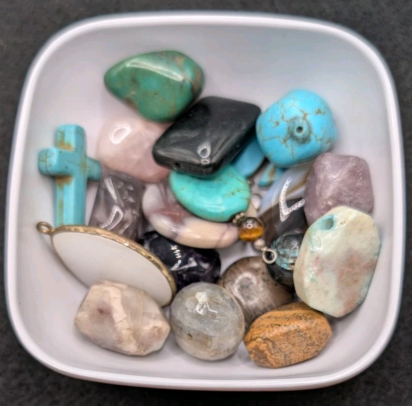 5oz Mystery Bead Soup Bag: Mix Loose CHUNKY Stone Focal Craft Jewelry