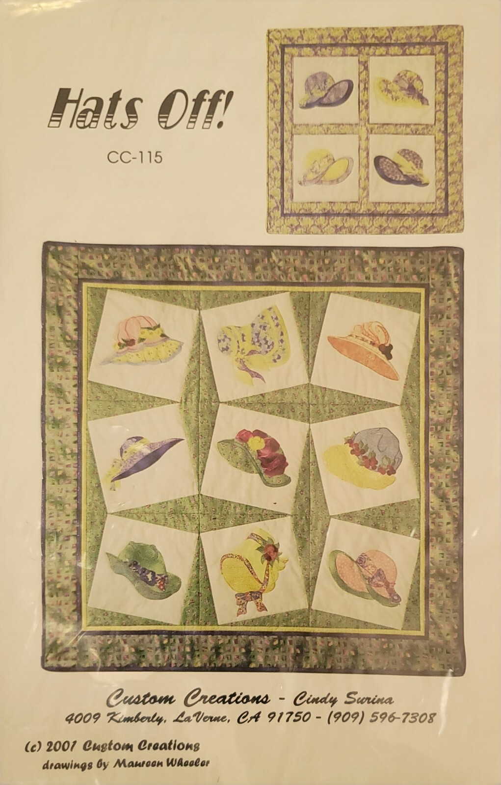 Hats Off Quilt Pattern CC- 115 by Custom Creations