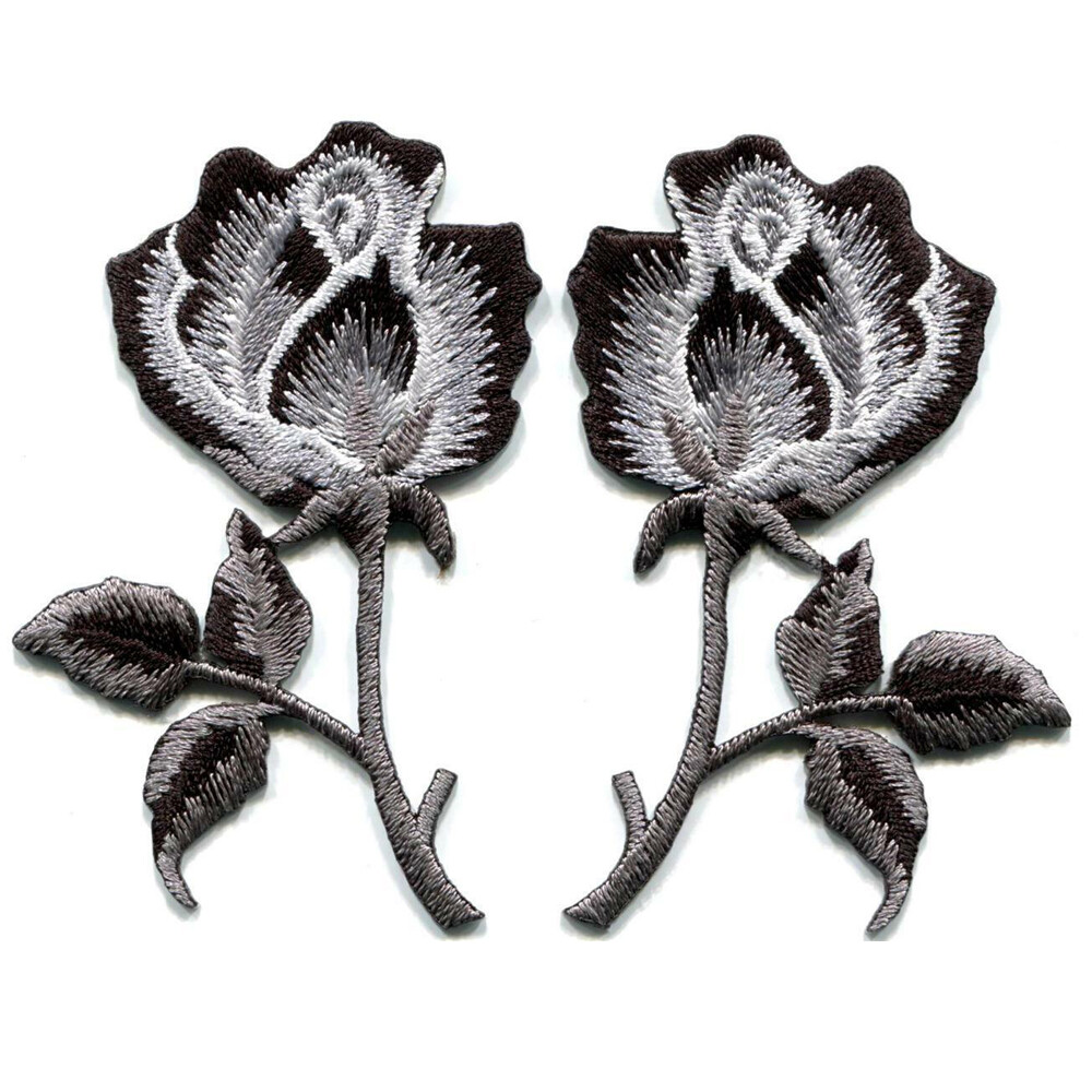 Mixed Rose Flower Sticker Embroidered Iron On Fabric Bag Cloth Patches Applique