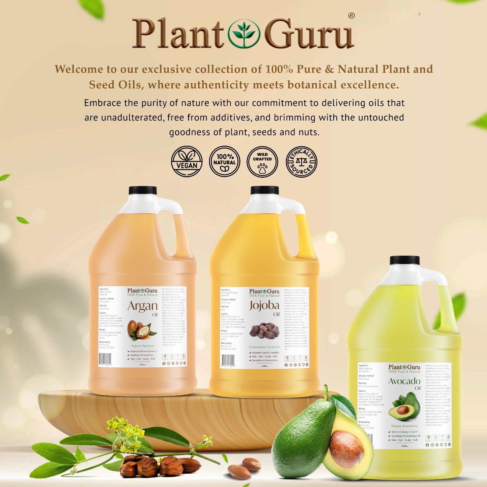 Carrier Oil Gallon Bulk Wholesale Pure Natural Cold Pressed Skin Hair Massage