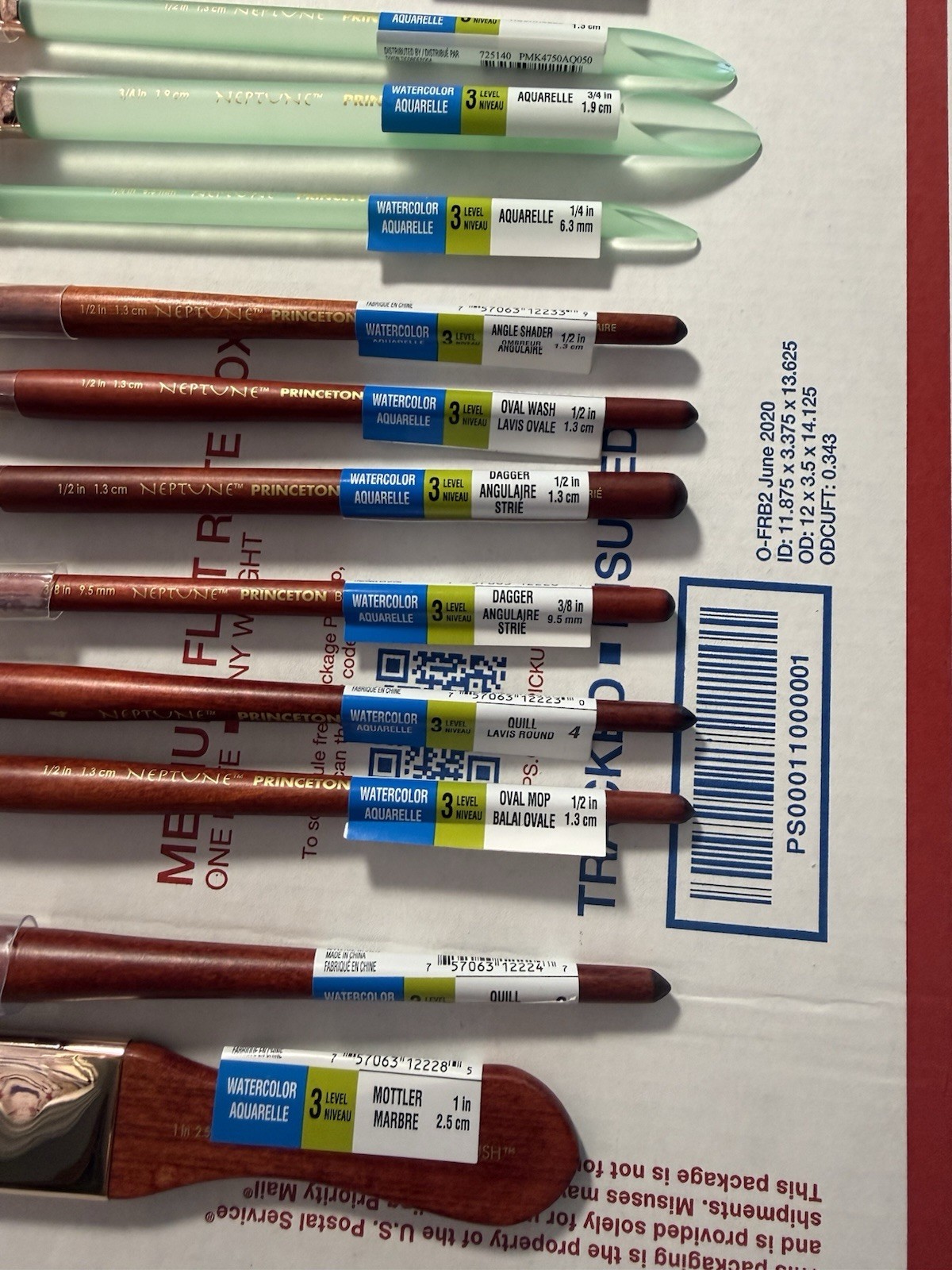 Princeton Neptune Synthetic Squirrel Watercolor Paint Brushes Lot of 20 NEW!!!