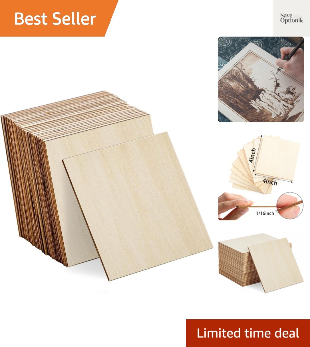 Versatile 4×4 Basswood Sheets, 30 Pcs for Engraving, Crafting & Model Building