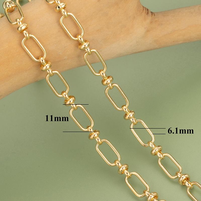1Foot 18K Gold Plated Heavy Link Chain 6mm Wide Chunky Chain GBF355