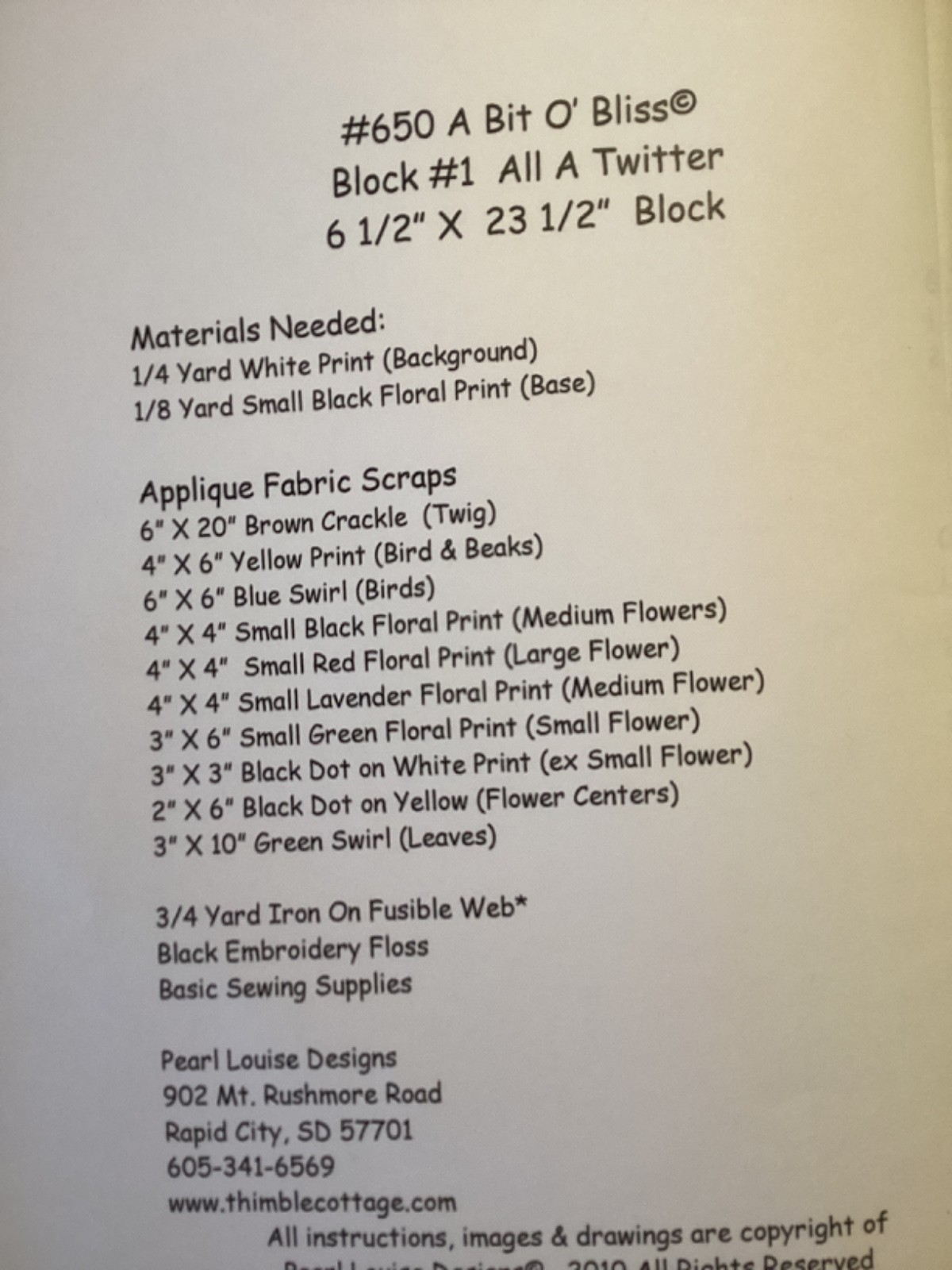 PATTERN A Bit O’ Bliss Block of the Month Quilt 1-11 Full Set NEW Pearl Louise