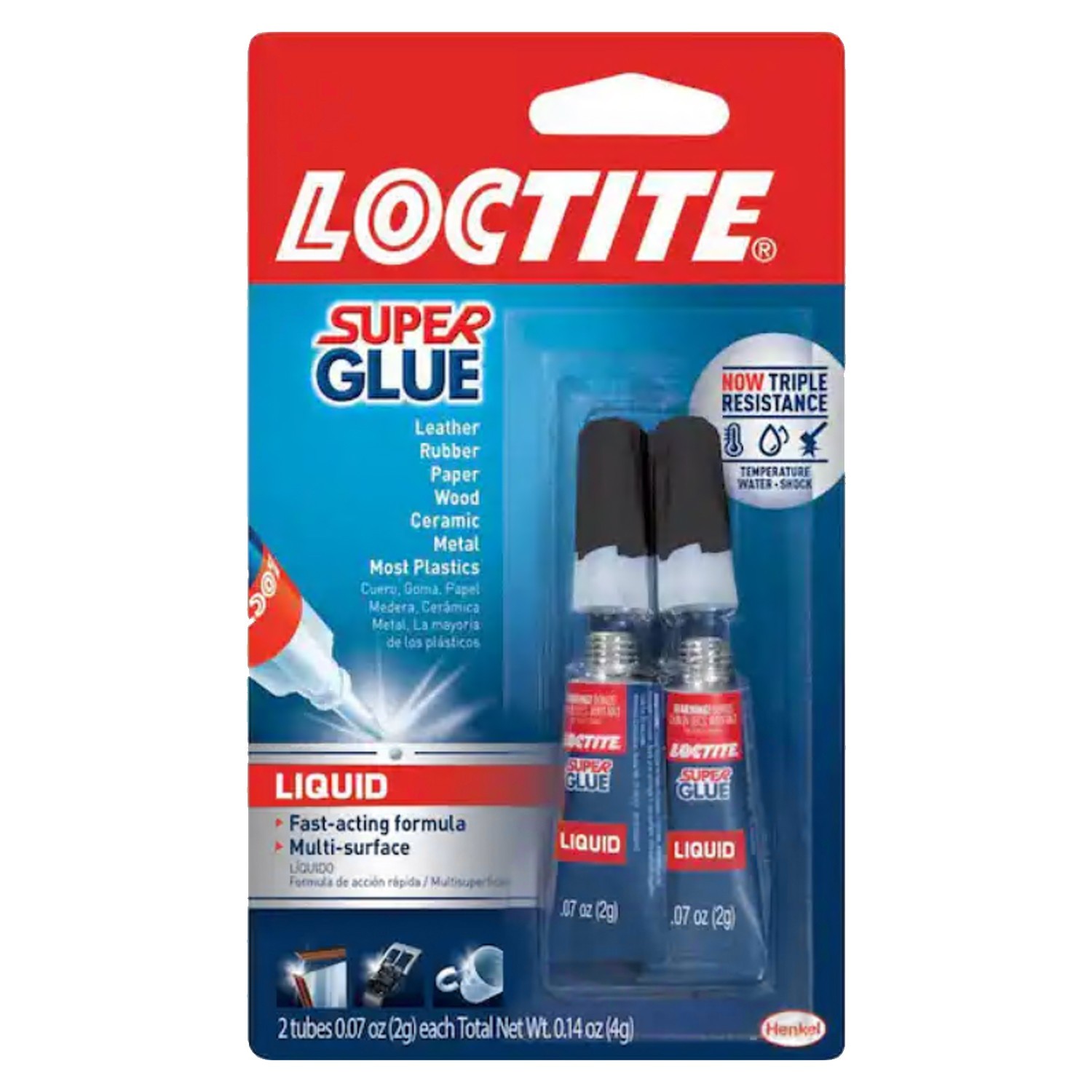 Loctite Super Glue Liquid, Clear, 0.07 fl oz Tube, 2 Pack – Superglue for