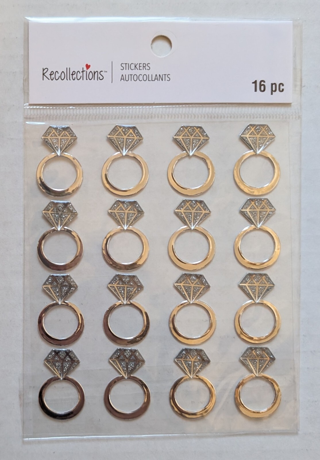 Silver Wedding Engagement Rings Scrapbooking Stickers By Recollections