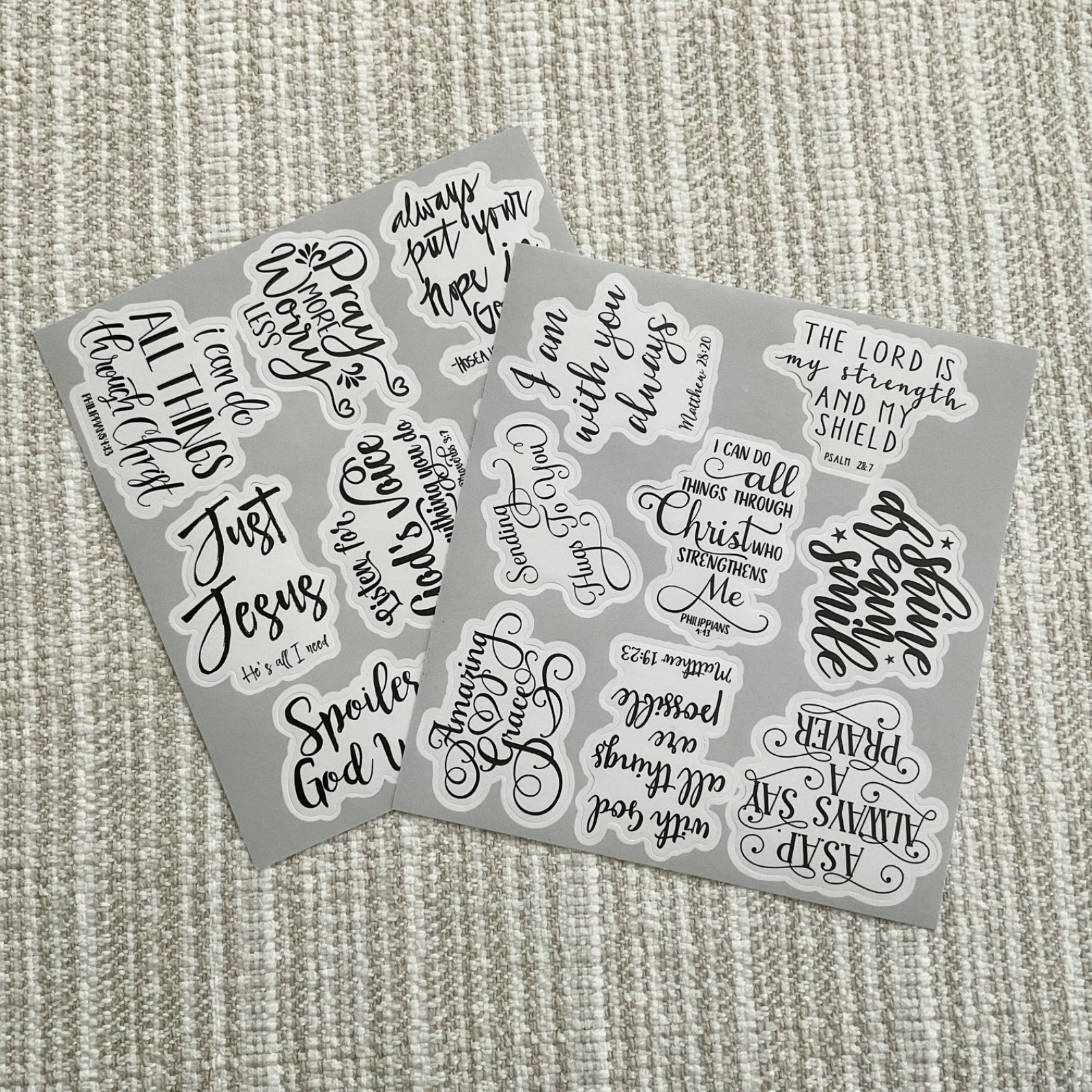 16 Inspirational Christian Faith Stickers, 2” Bible Verse Quote Decals