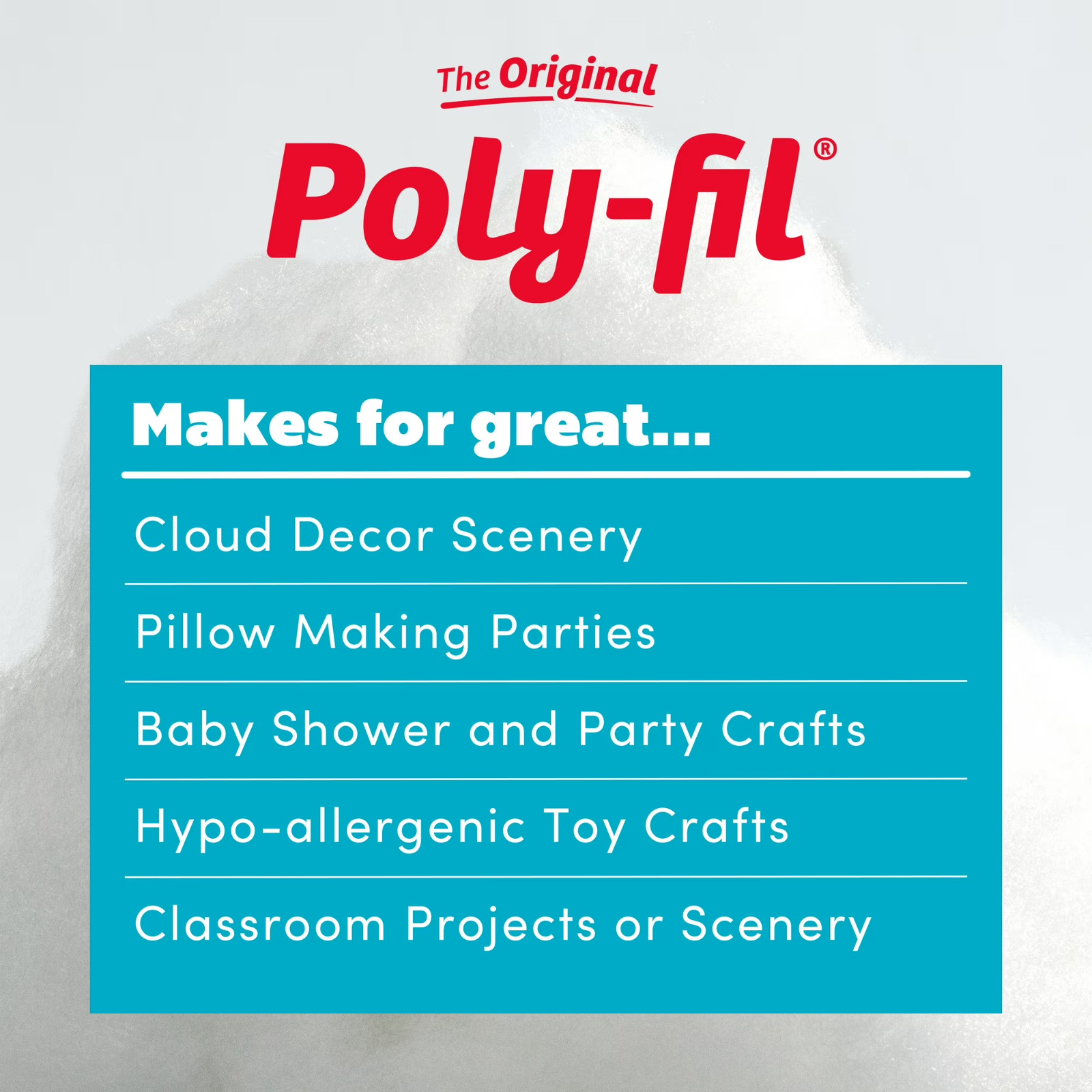 Poly-Fil Polyester Fiberfill Stuffing, 20lb Box, Bulk, by Fairfield, Free Ship