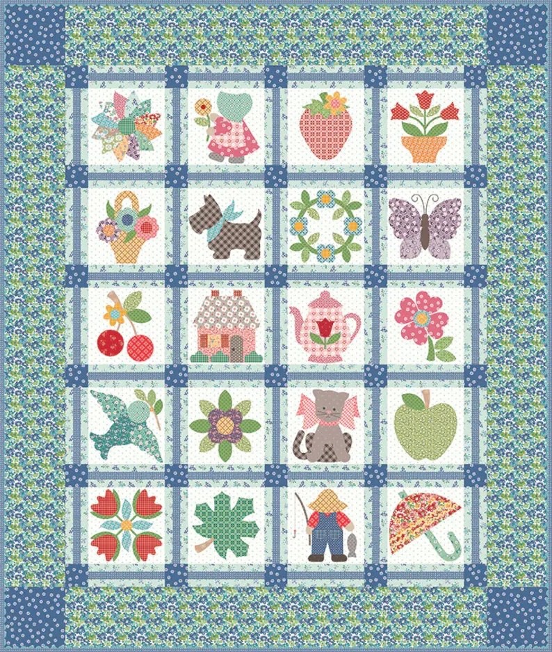 Bee Vintage Quilt Kit by Lori Holt for Riley Blake Designs – 71″ x 84″