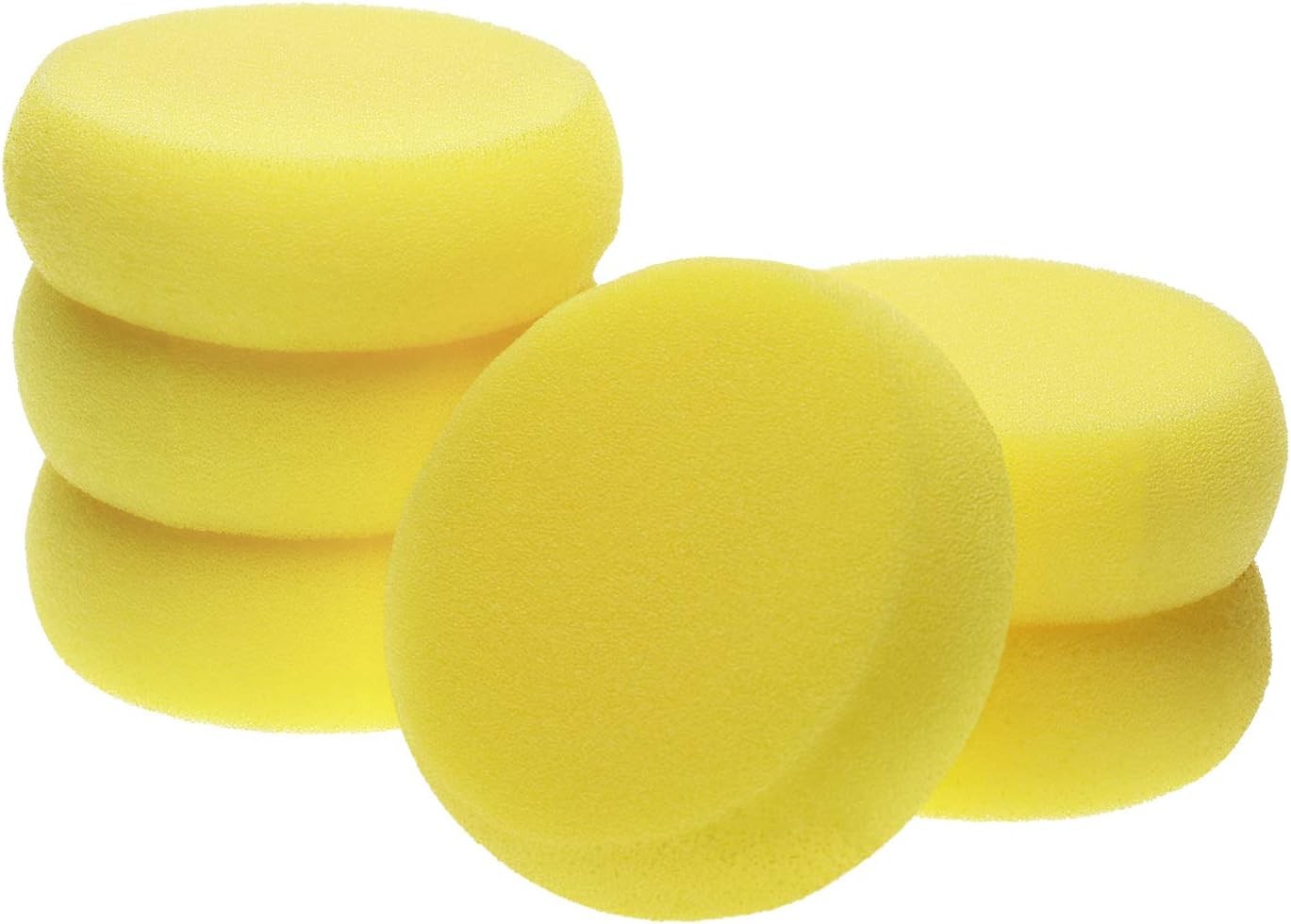 Round Synthetic Sponges 6 Pack 3 Inch Yellow Painting Sponge for Watercolor Art