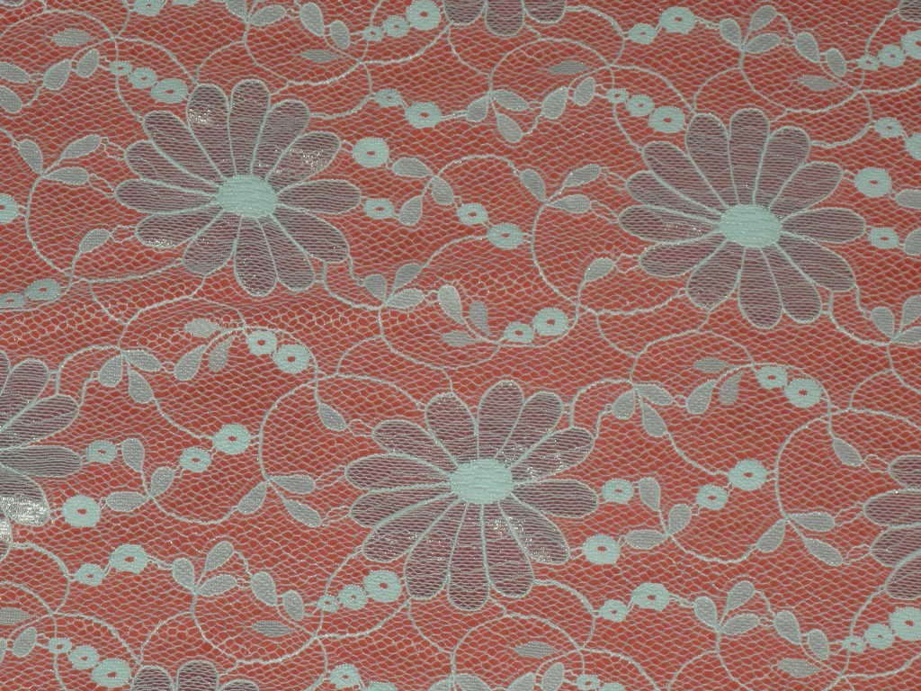 White lace fabric no stretch material fancy meshed textile 57″x By the yard