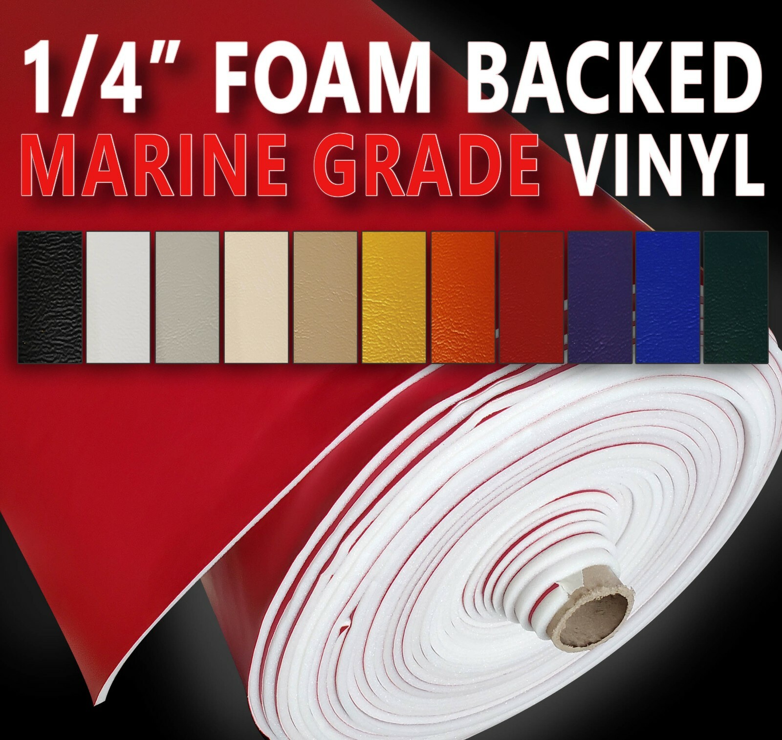 Marine Grade Weather Proof Fabric Vinyl Bonded Foam Backing Upholstery 54″ W BTY