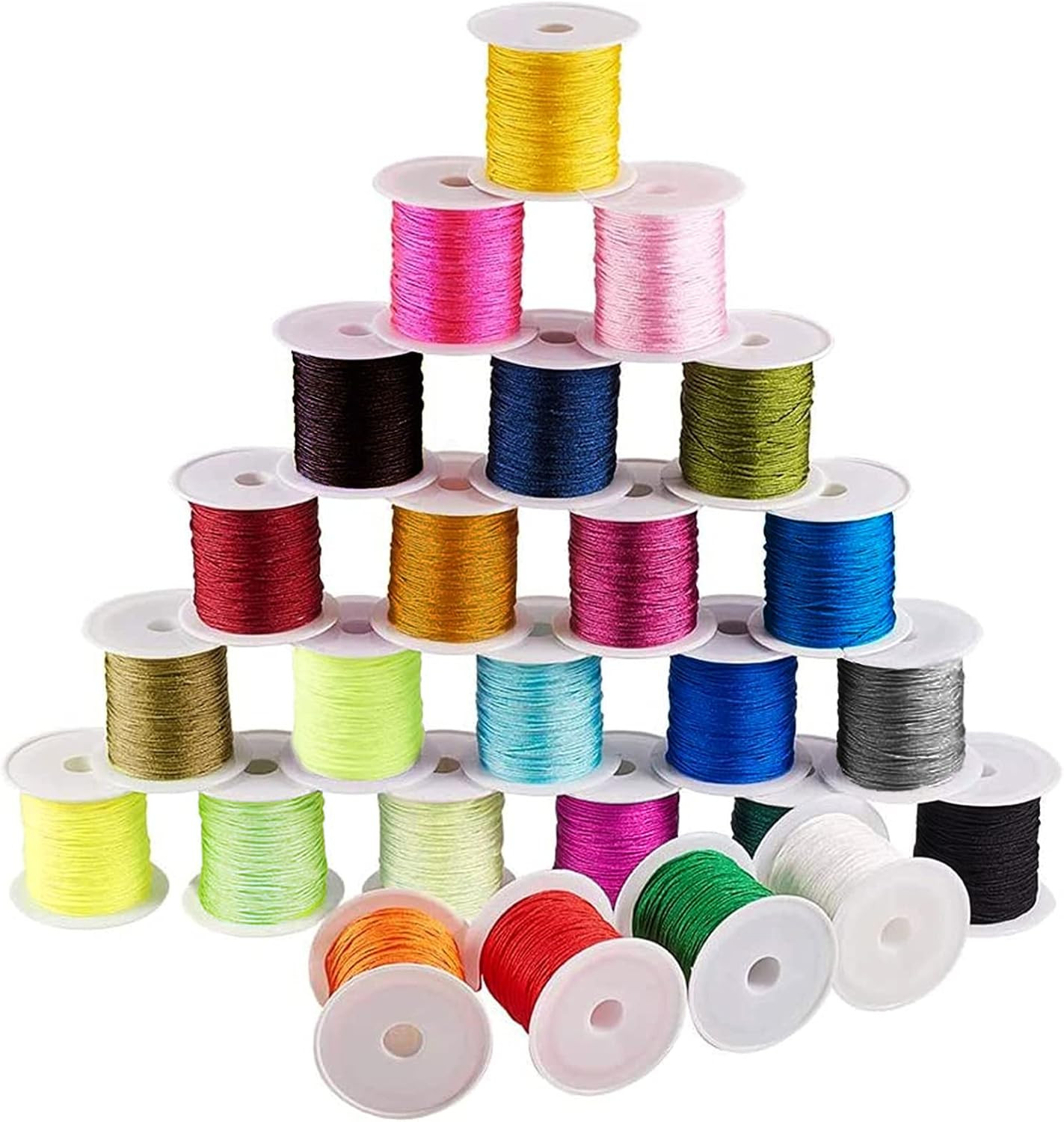 PH Pandahall 0.8Mm Nylon String Beading Thread 25 Colors Chinese Knotting, Kumih