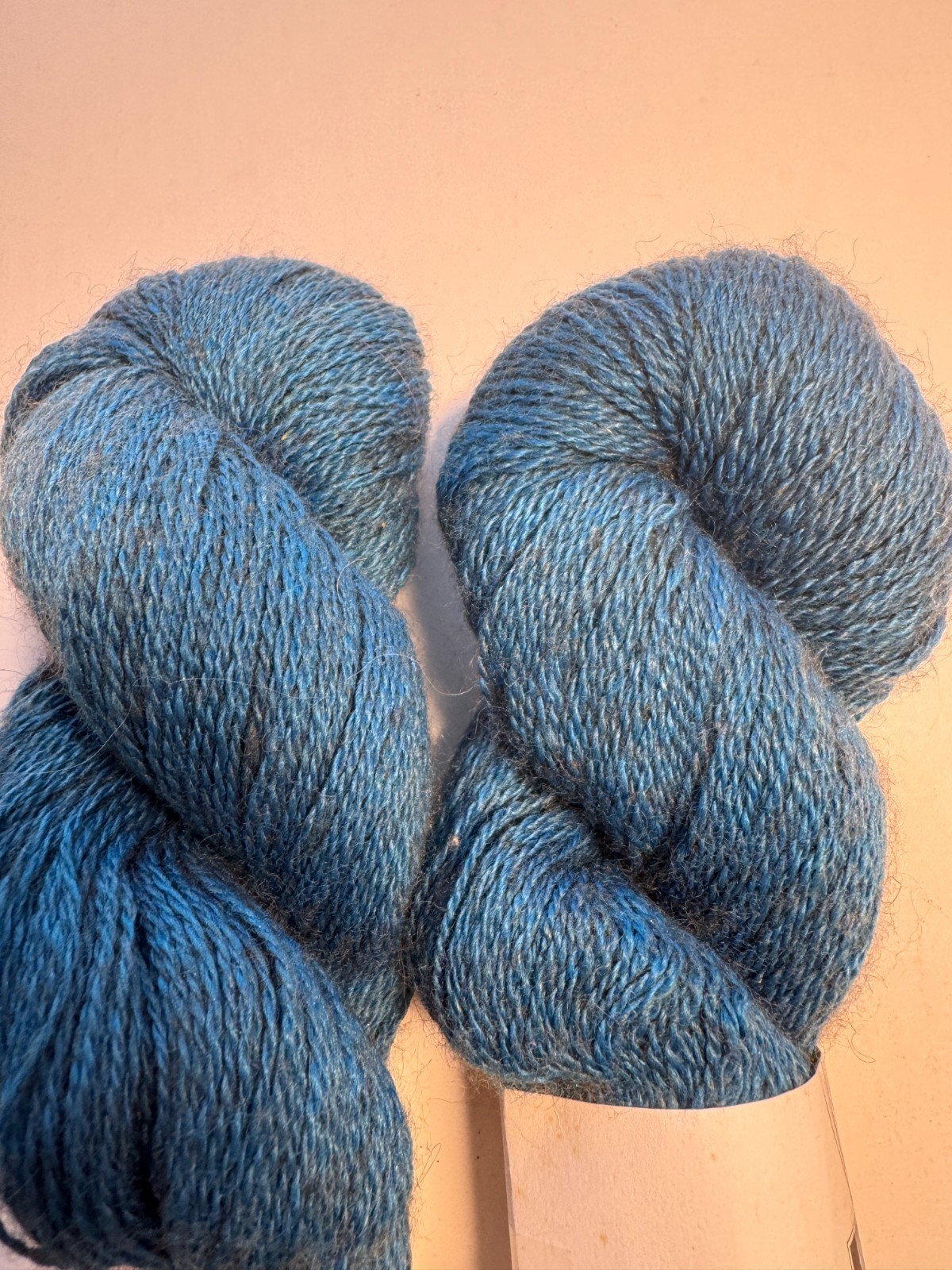 LOUET MOOI YARN – 2 Skeins “Azure” Bison Cashmere Bamboo 350 yds ea