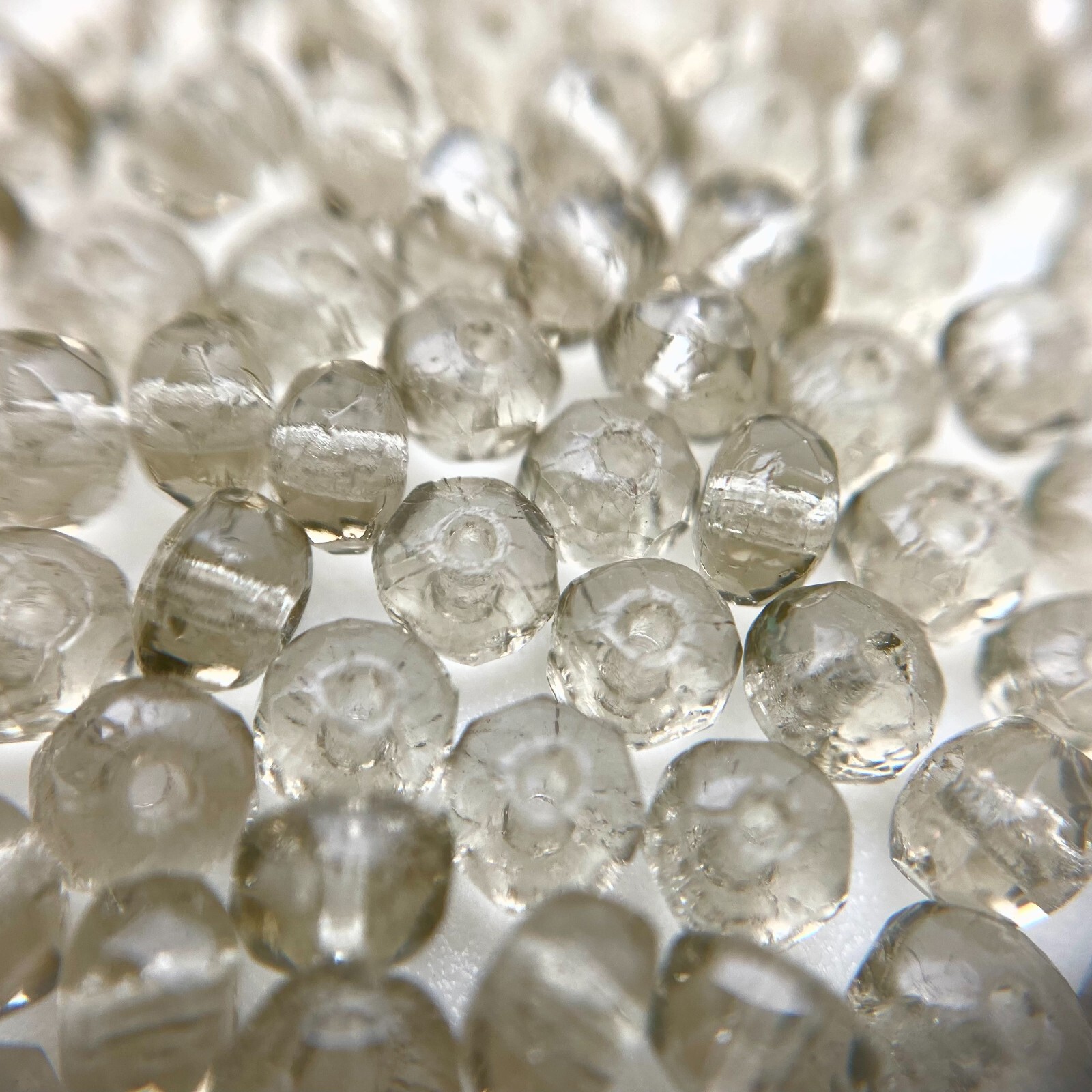 Faceted Smoke Gray Czech Glass Rondelle Spacer Beads (3x4mm) (GRCG35)