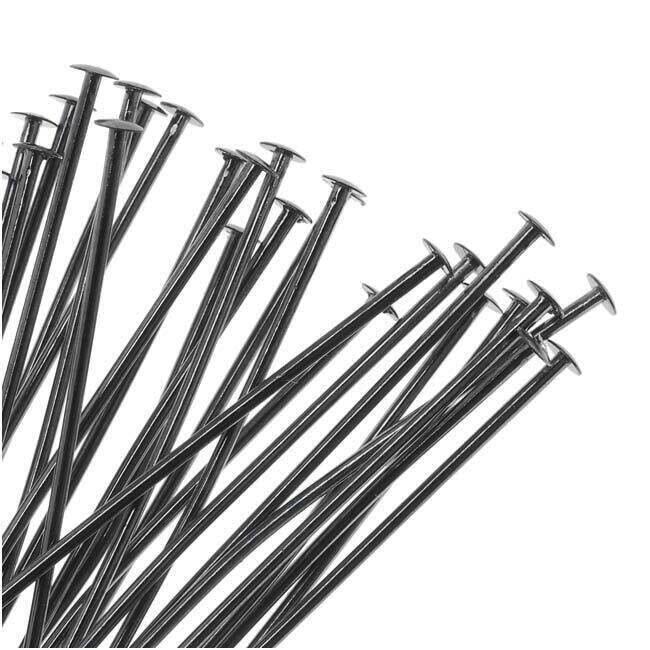 Gun Metal Plated 3″ Head Pins – 21 Gauge – 1 Gross (144 pcs)