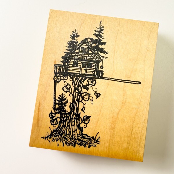 Mountain Home Treehouse~Birdhouse~Mailbox~Rubber Stamp~ 3.25″X 4″~Visions of Ink