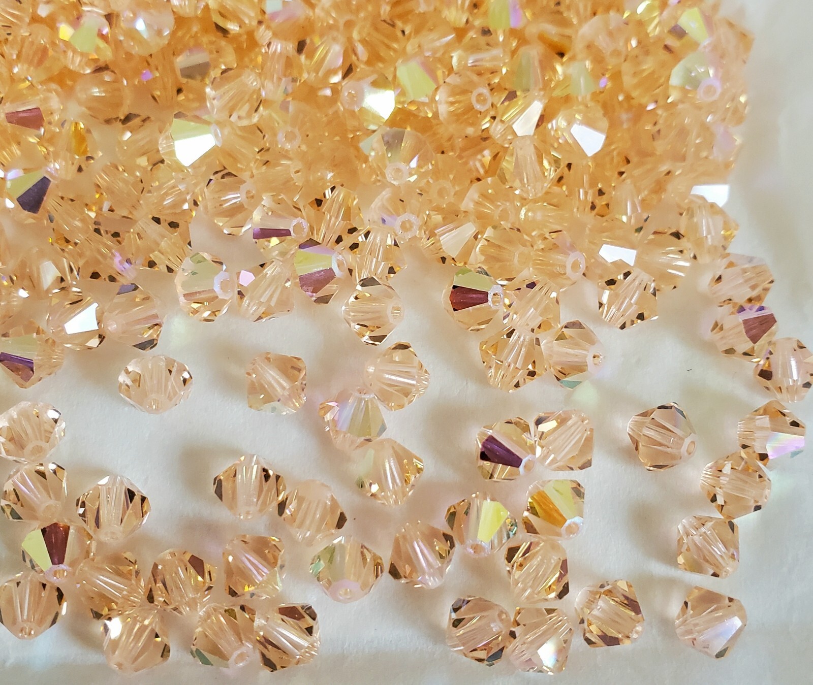 Swarovski 5301 5mm bicone beads, Light Peach AB (24pcs)