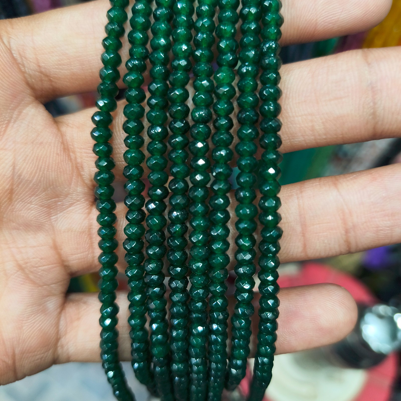 00% Natural Zambian Emerald Gemstones Finest Quality, Faceted Rondelles Shape Be